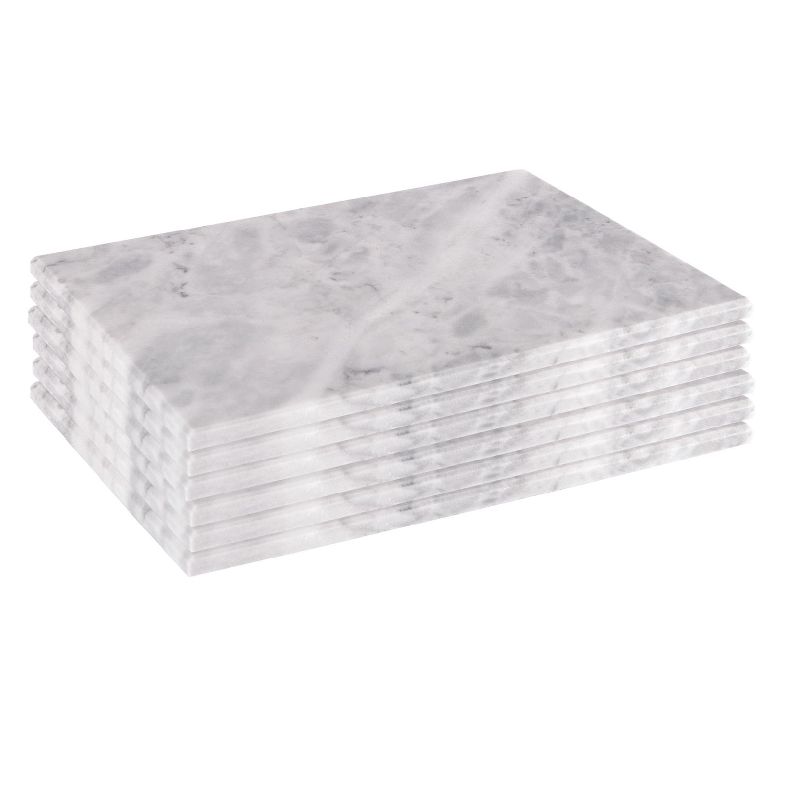 6x Rectangle Marble Placemats Rustic Dining Table Place Setting 30 x 20cm Grey