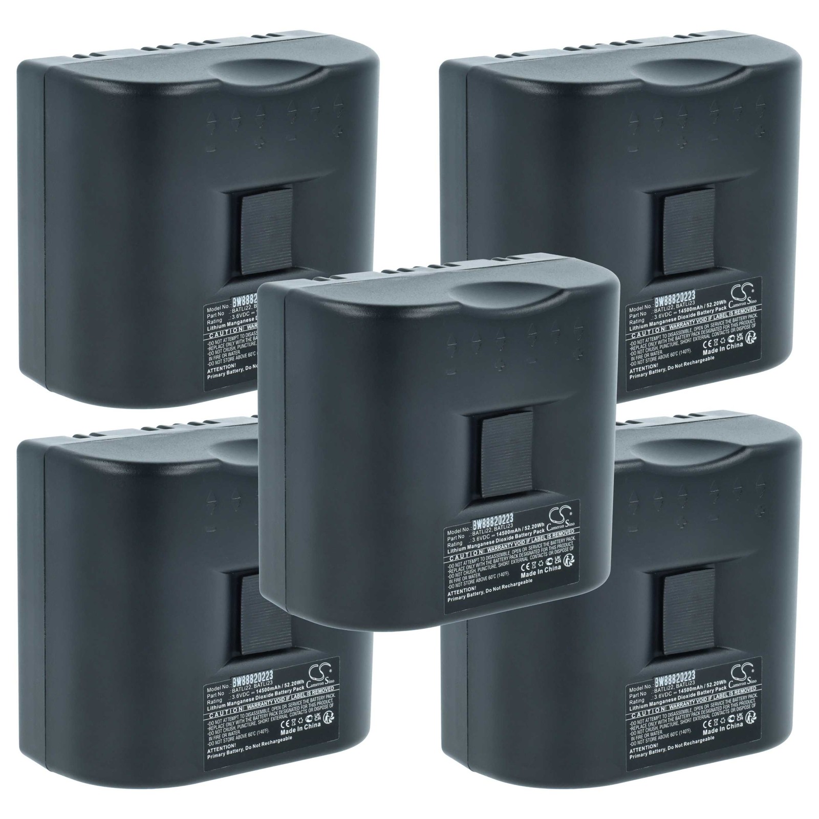 5x Battery for Daitem 686-21W - D21 470-29X 495-21X 701-21X 700-16X 14500mAh