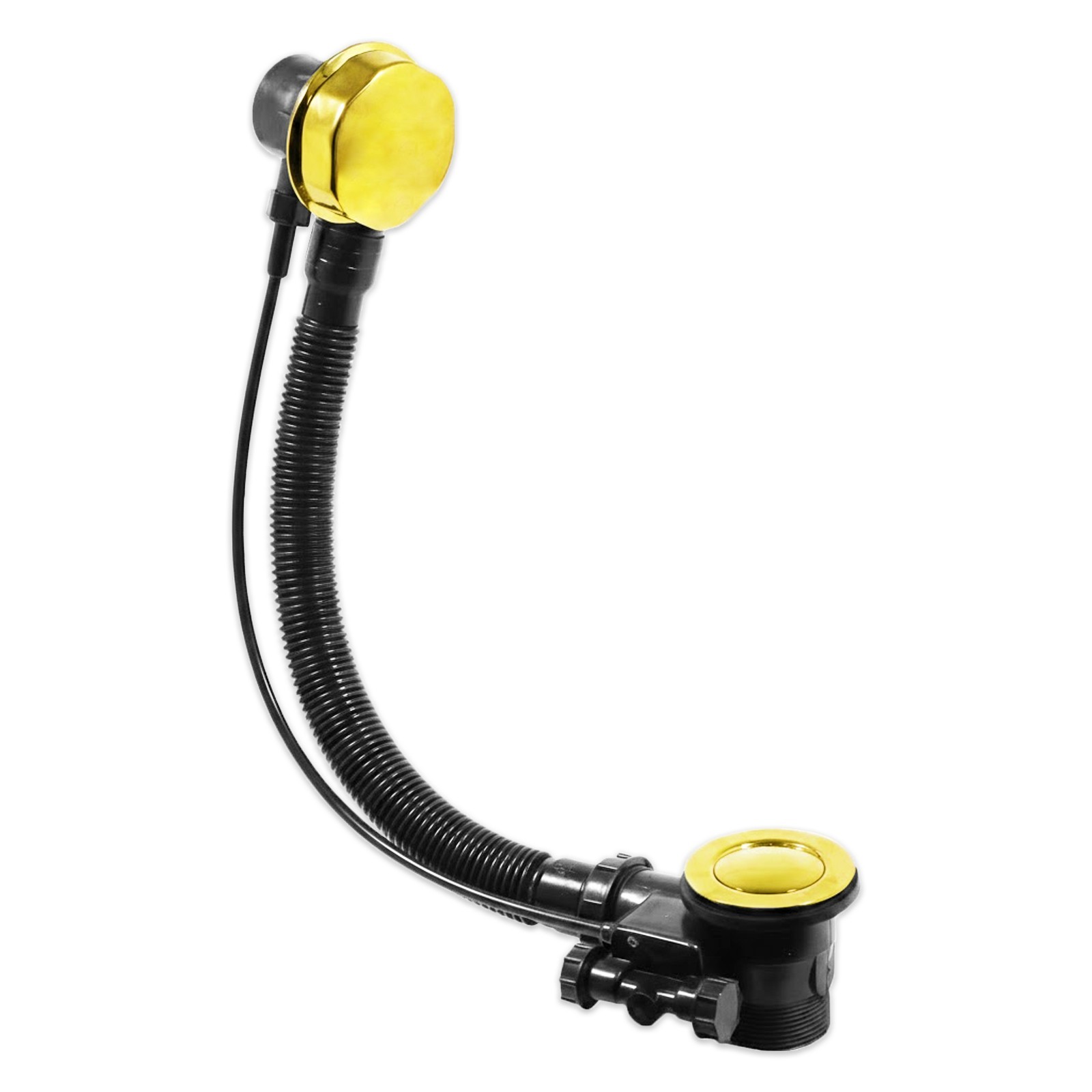 Bath Waste Plug Gold 40mm 1.5" BSP Twist Pop Up Chrome Combination Overflow