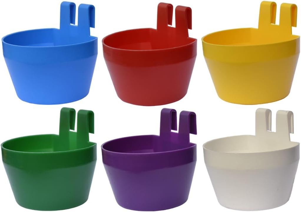 Supa Poultry Cage Cups Pack of 12 Food Grit Water with Hook Made in UK