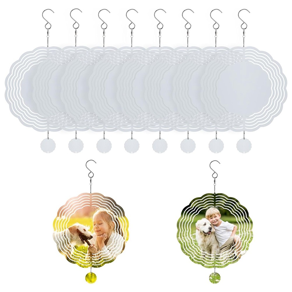 10Pack Aluminum Sublimation Wind Spinner Blanks 10 Inch,DIY Crafts7236