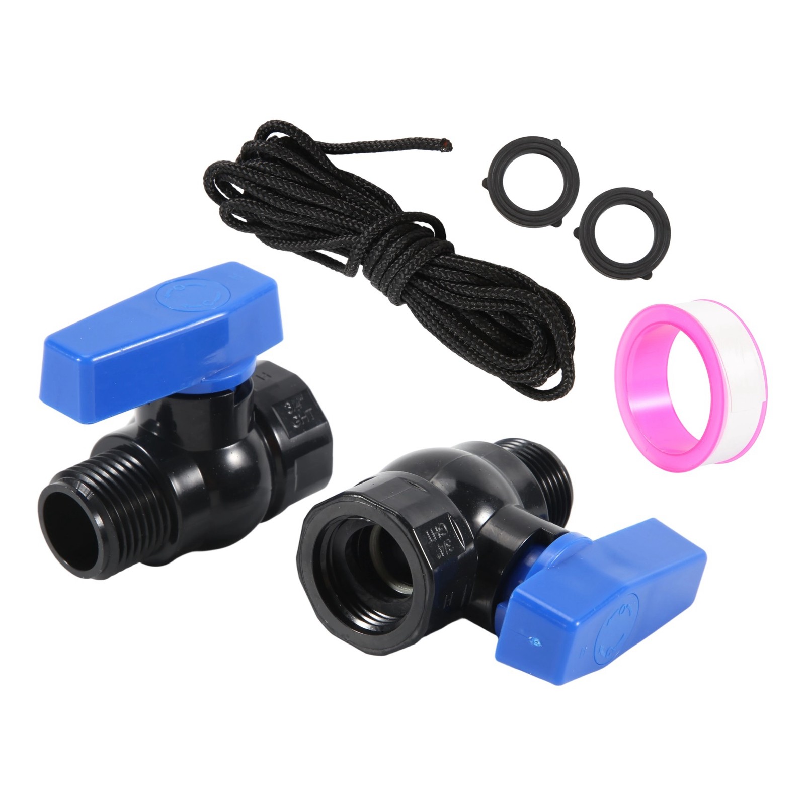 8X(Rain Spigot Kit 2Pack 3/4inch GHT Garden Hose Shut Off with Bulkhead1403