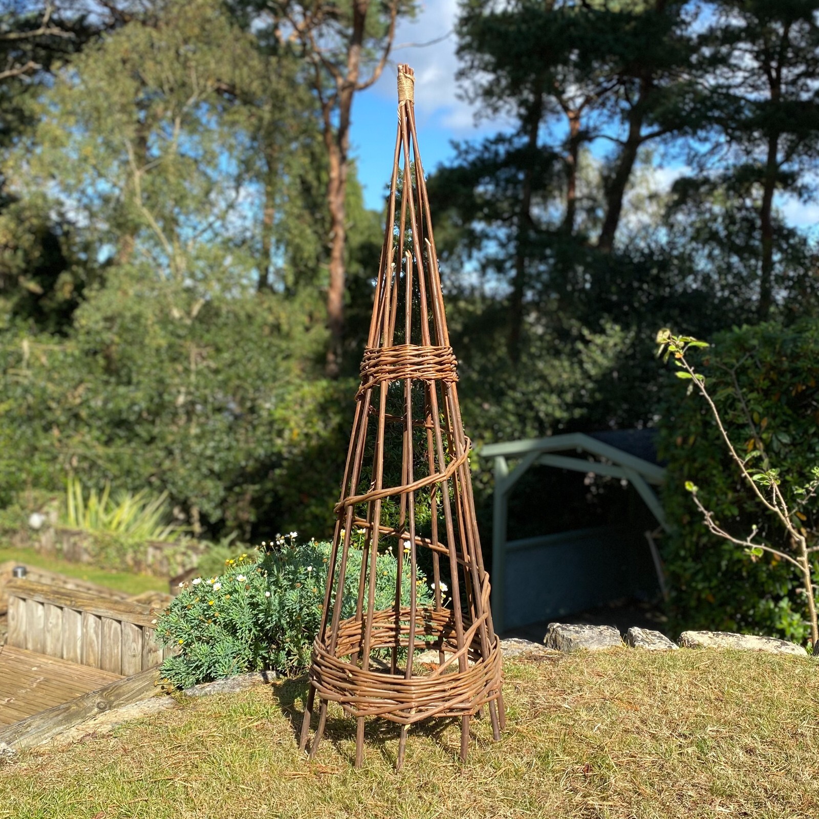 Willow Garden Obelisk Wooden Spiral 1.15m Climbing Plant Support Frame