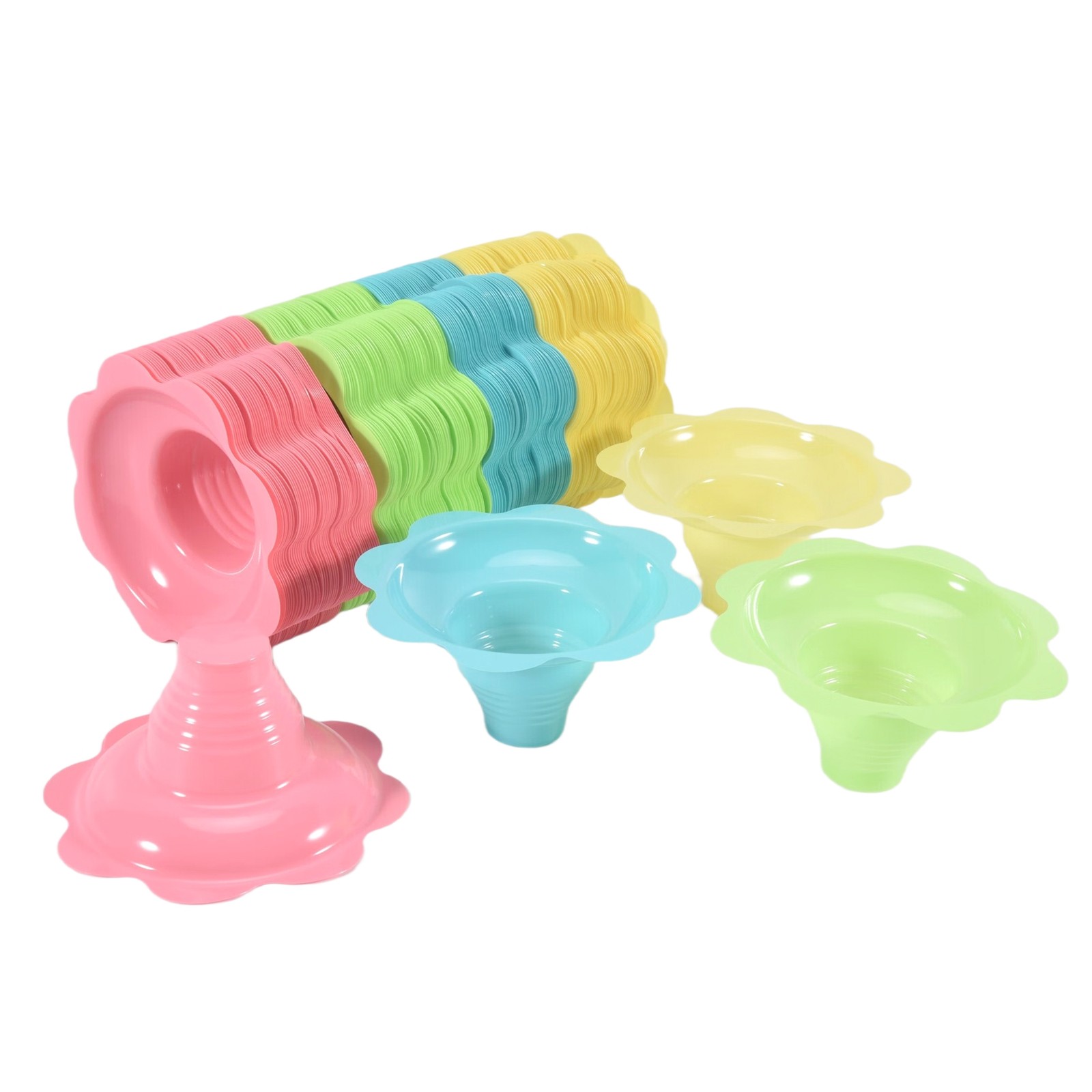 200 Pieces 4 Oz Shaved Ice Cups Flower Shaped Snow Cone Cups Leak Proof7632