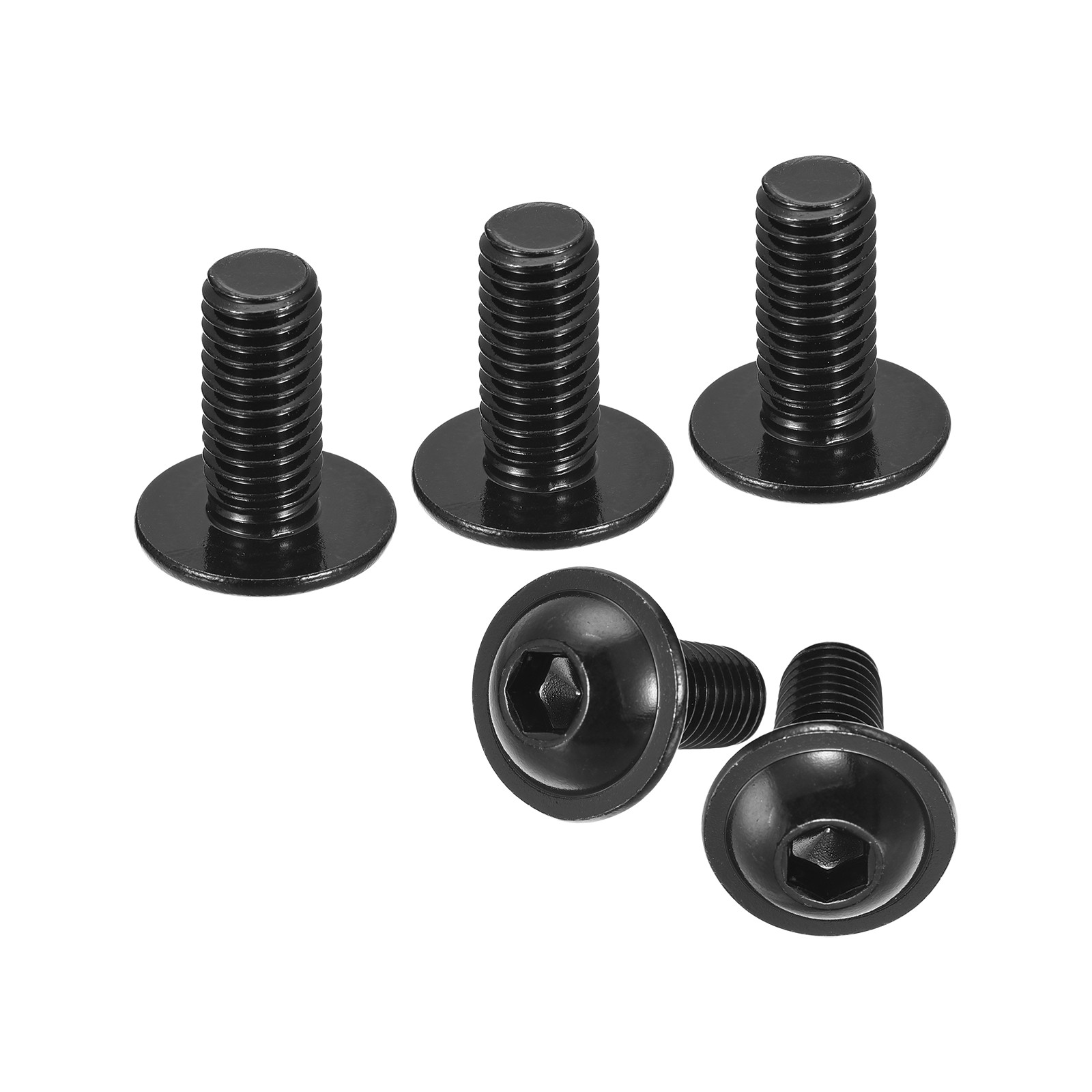 50 Pcs M8x20mm 304 Stainless Steel Flanged Button Head Socket Cap Screws (Black)