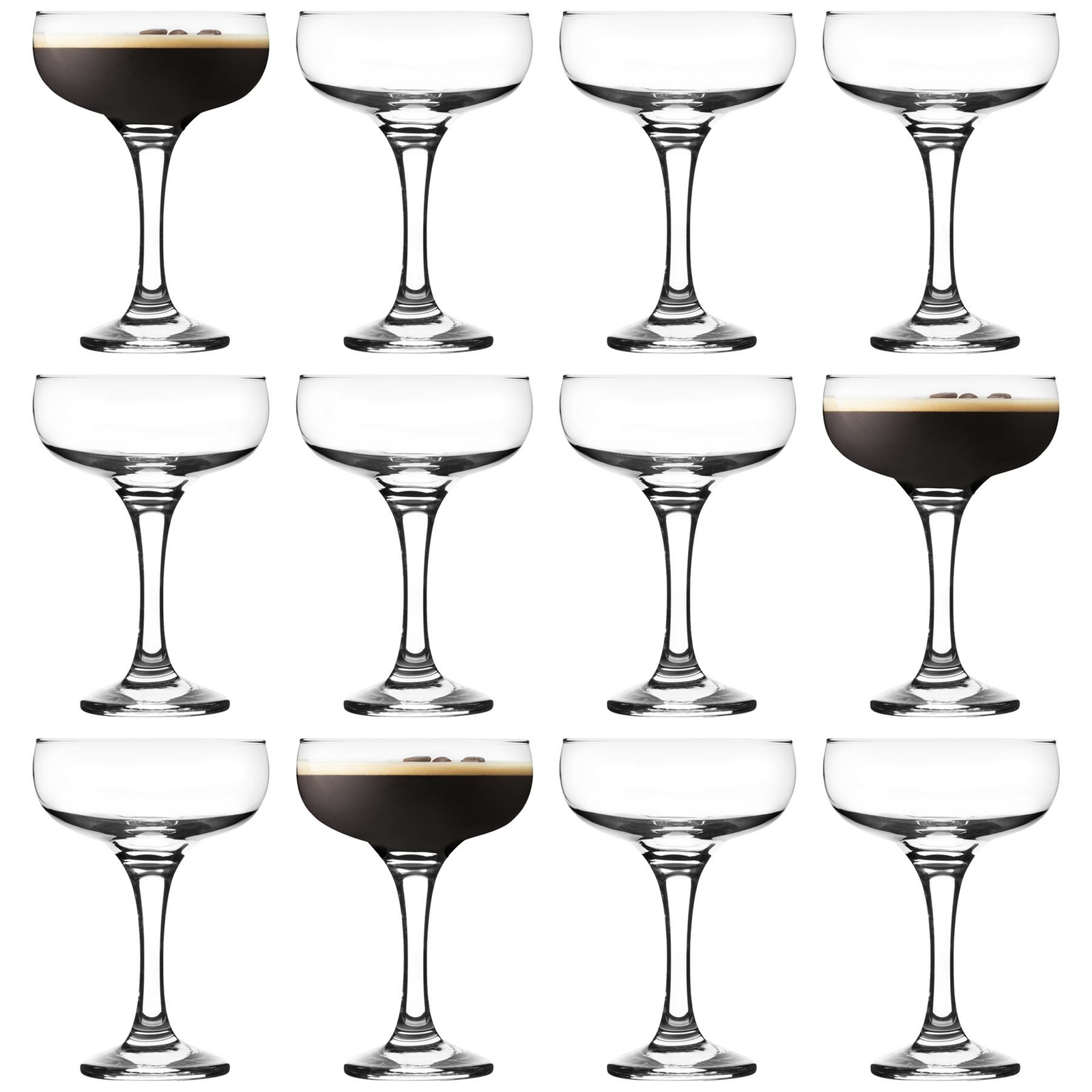 12x LAV Misket Espresso Martini Glasses Glass Cocktail Coupes 235ml Clear