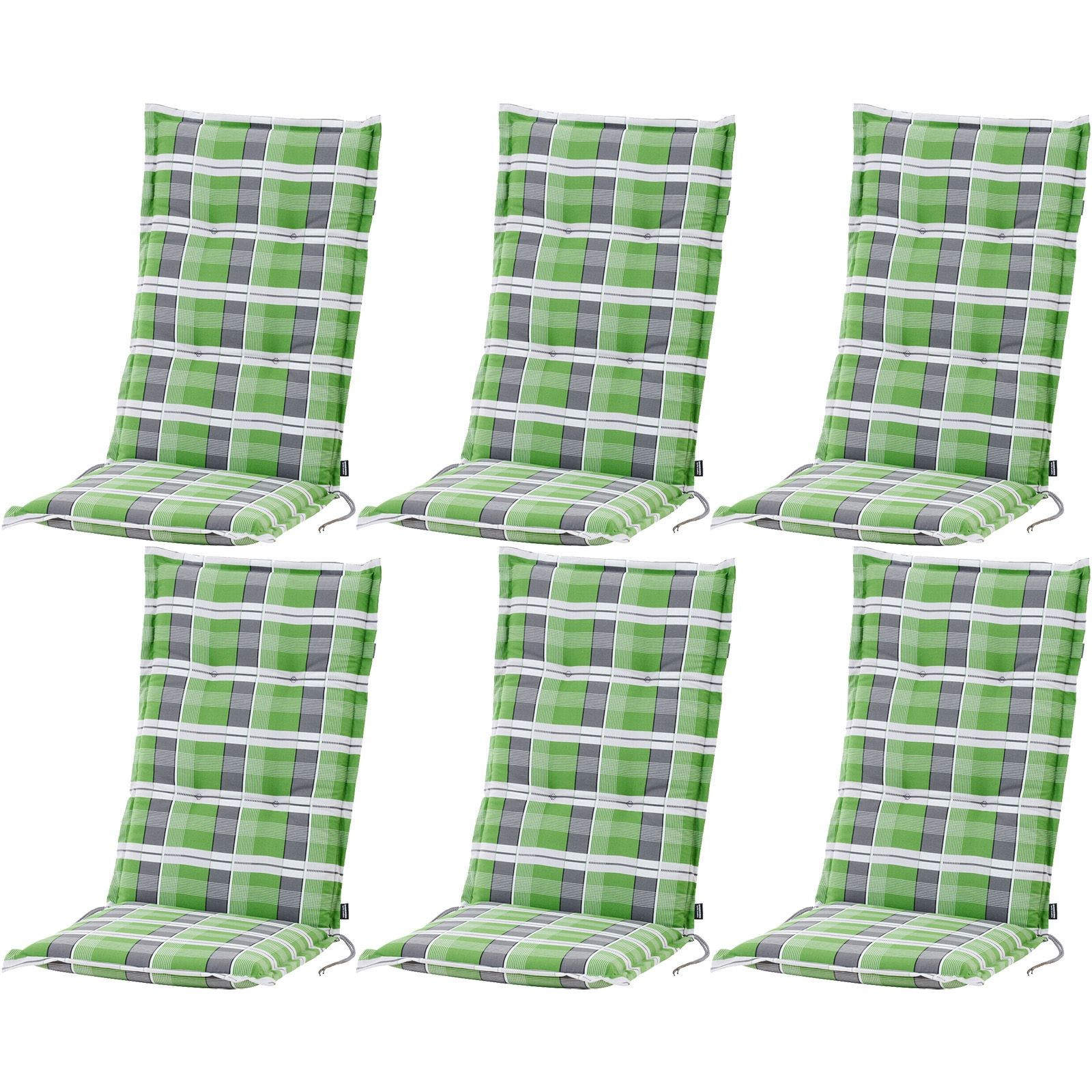 6X High Back Chair Cushions Pads For Garden Chairs