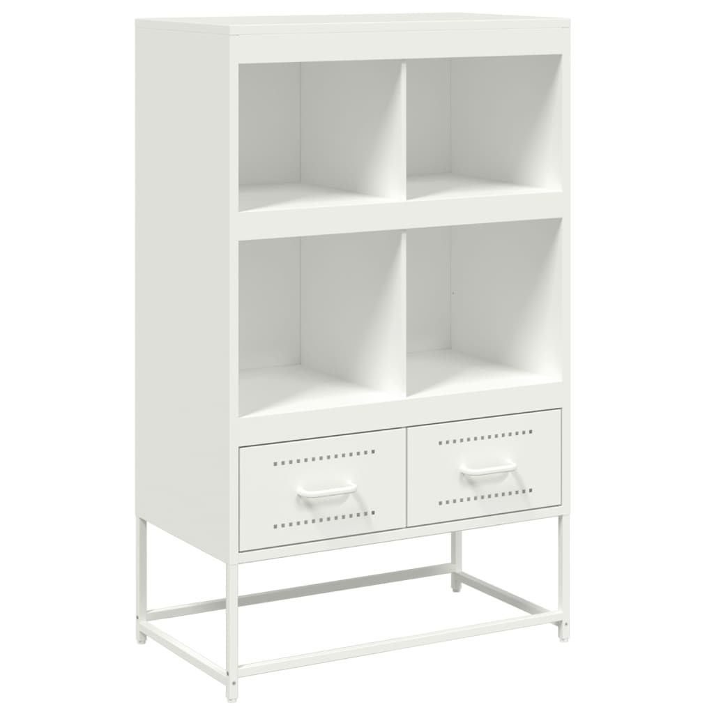 Highboard Sideboard Buffet High Cabinet Storage Cupboard White Steel vidaXL