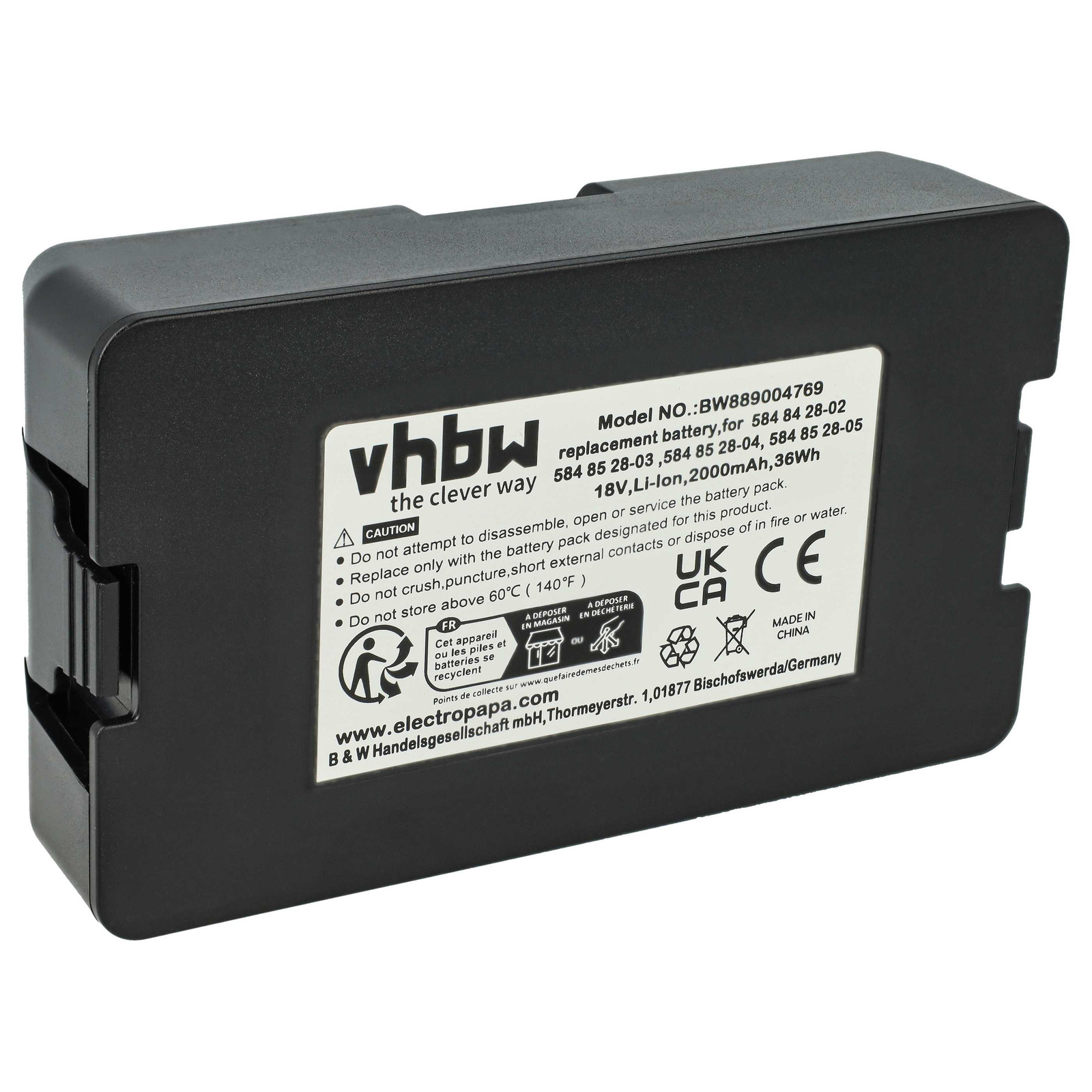 Battery for Flymo 590 81 01-01 590 81 01-02 590 21 42-04 2000mAh 18V
