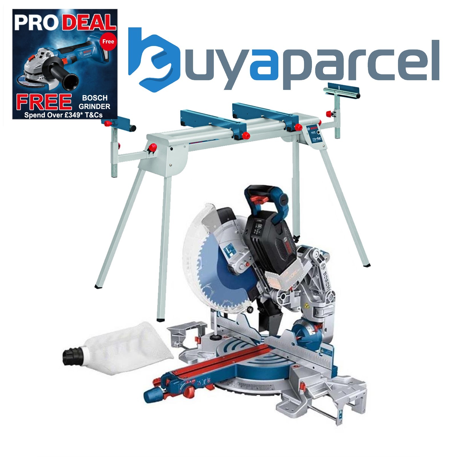 Bosch GCM18V-305 18V BITURBO Cordless Mitre Saw 305mm Bare + GTA2600 Leg Stand