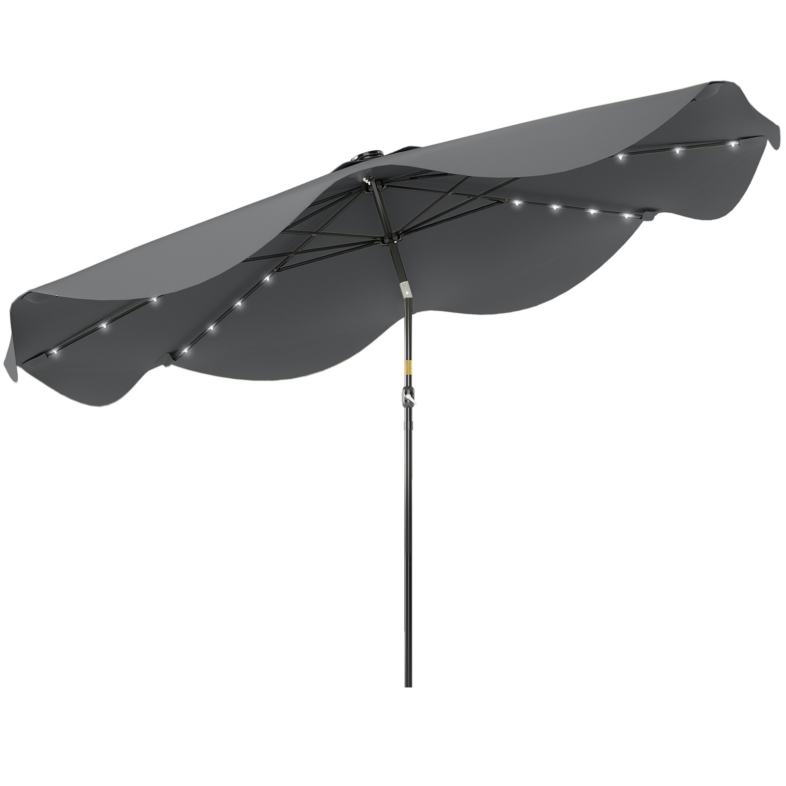 Outsunny Garden Parasol Umbrella with LED Lights and Tilt, Table Umbrella
