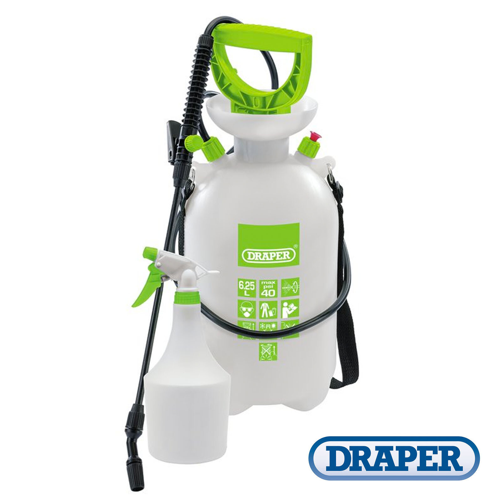 Draper 82464 Expert Handheld 6.25L Pressure Sprayer With 1L Mini Sprayer Garden