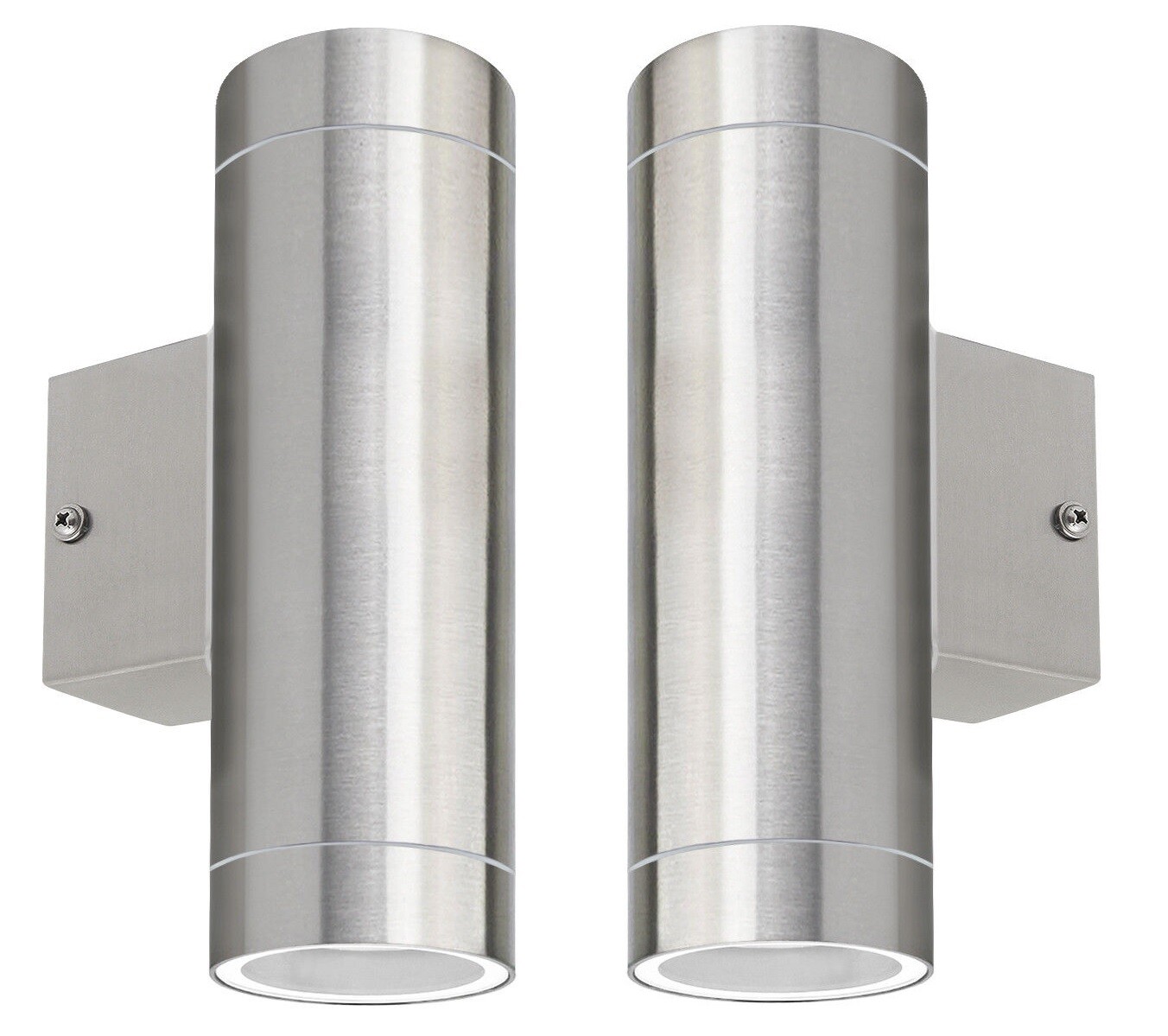 2 x Stainless Steel Double Outdoor Wall Light IP65 Up/Down Wall Light ZLC02