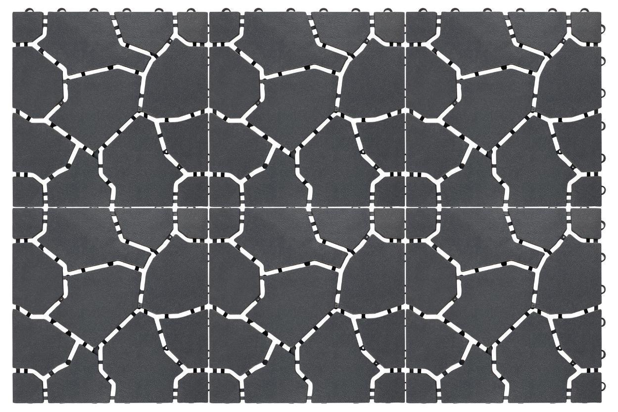 Plastic Interlocking Patio & Deck Tiles, 6 Pack - GH683