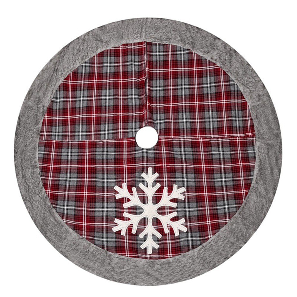 Christmas Red and Black Check Tree Skirt Decorations Christmas Tree4138