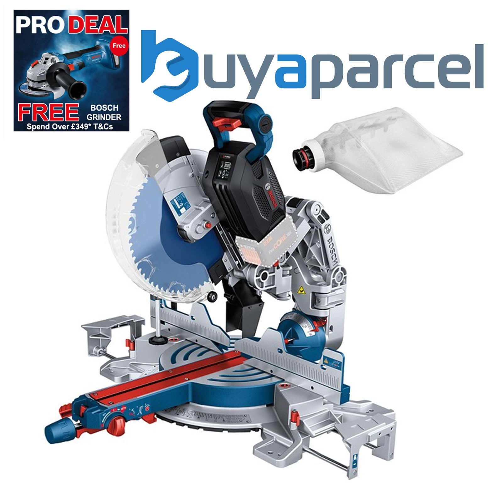 Bosch GCM18V-305 18V BITURBO Cordless Mitre Saw 305mm Bare + Dust Bag GCM18V305