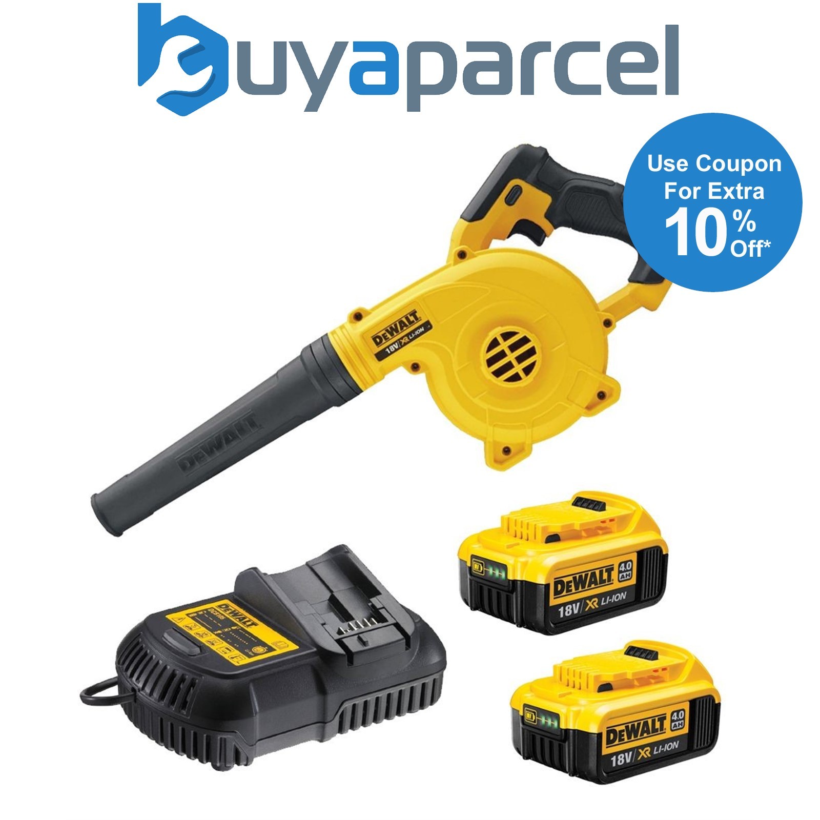 Dewalt DCV100M2 18v XR Compact Leaf Blower DCV100 + 2 x 4ah Batteries + Charger