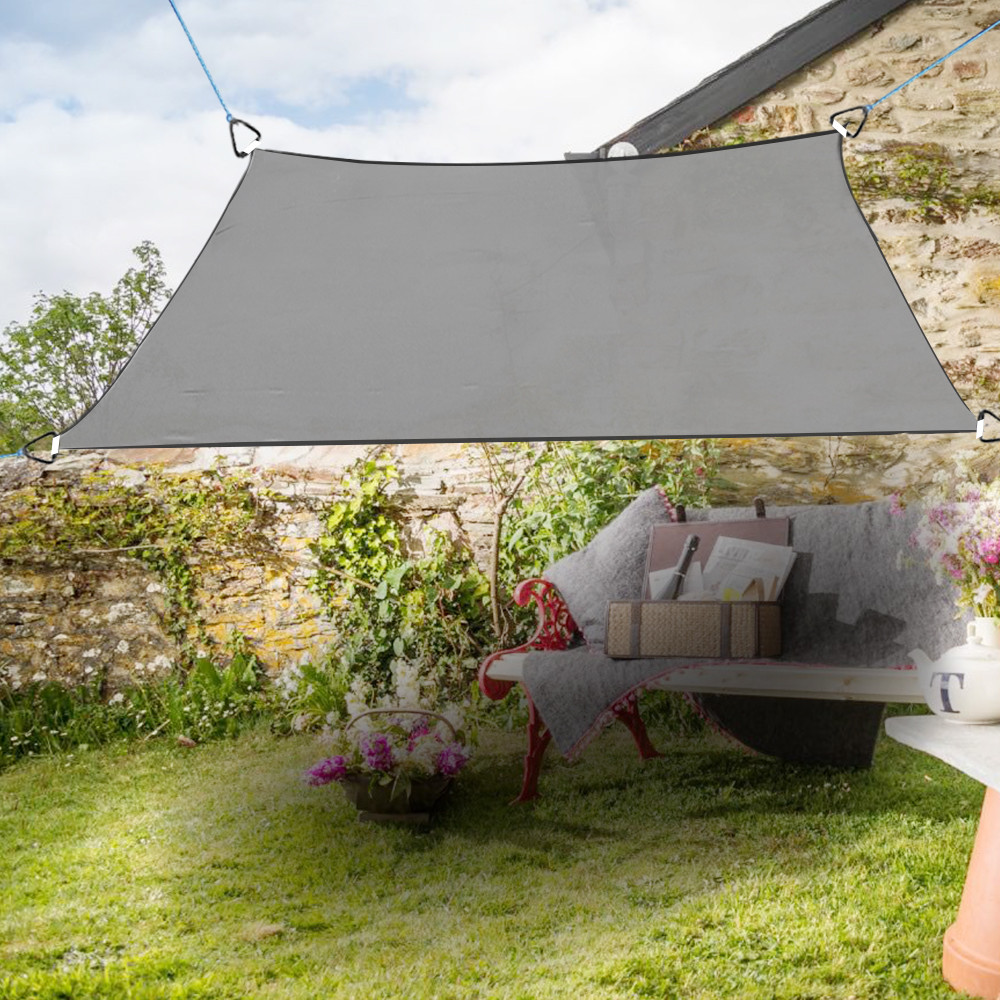 3.6m x 3.6m Sun Shade Sail Garden Patio Awning Canopy 98% UV Block Anthracite