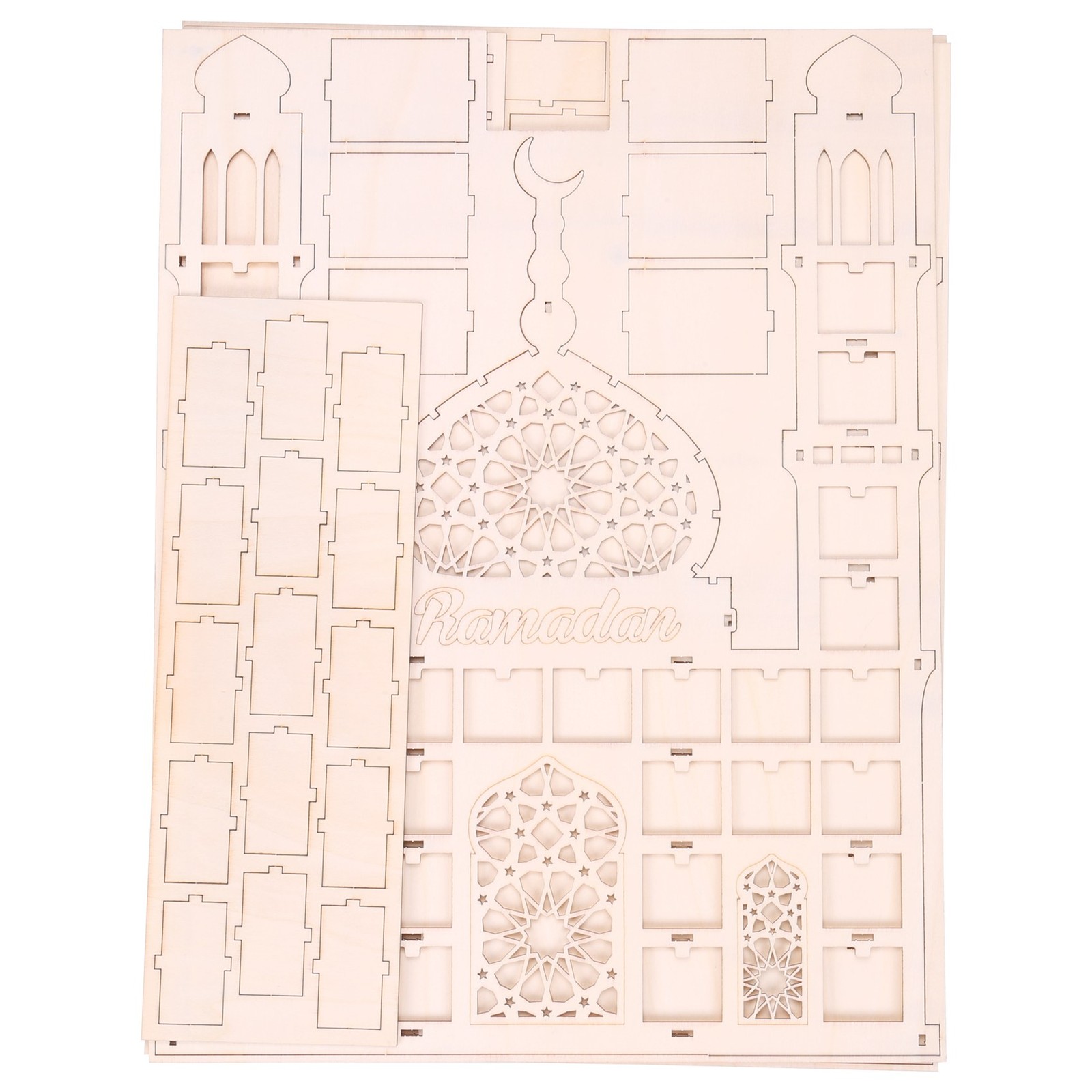 Eid Mubarak Countdown Calendar DIY Ramadan Decoration Wooden Small Candy8169