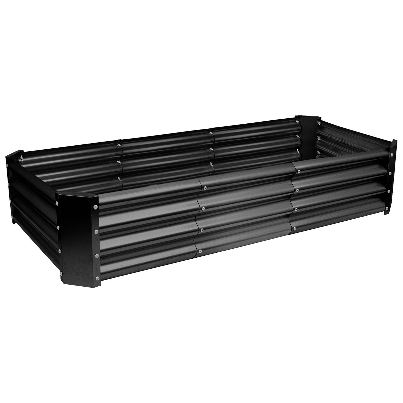 1x Anthracite 180cm x 90cm Rectangle Galvanised Steel Raised Garden Bed Planter