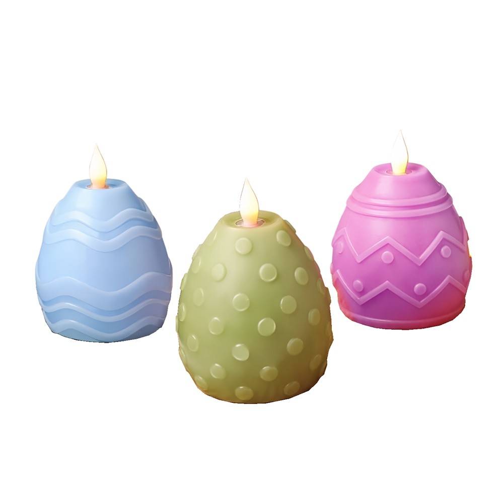 Easter Eggs Three-Piece Easter Decoration Flameless LED Candle Lights S6G71944