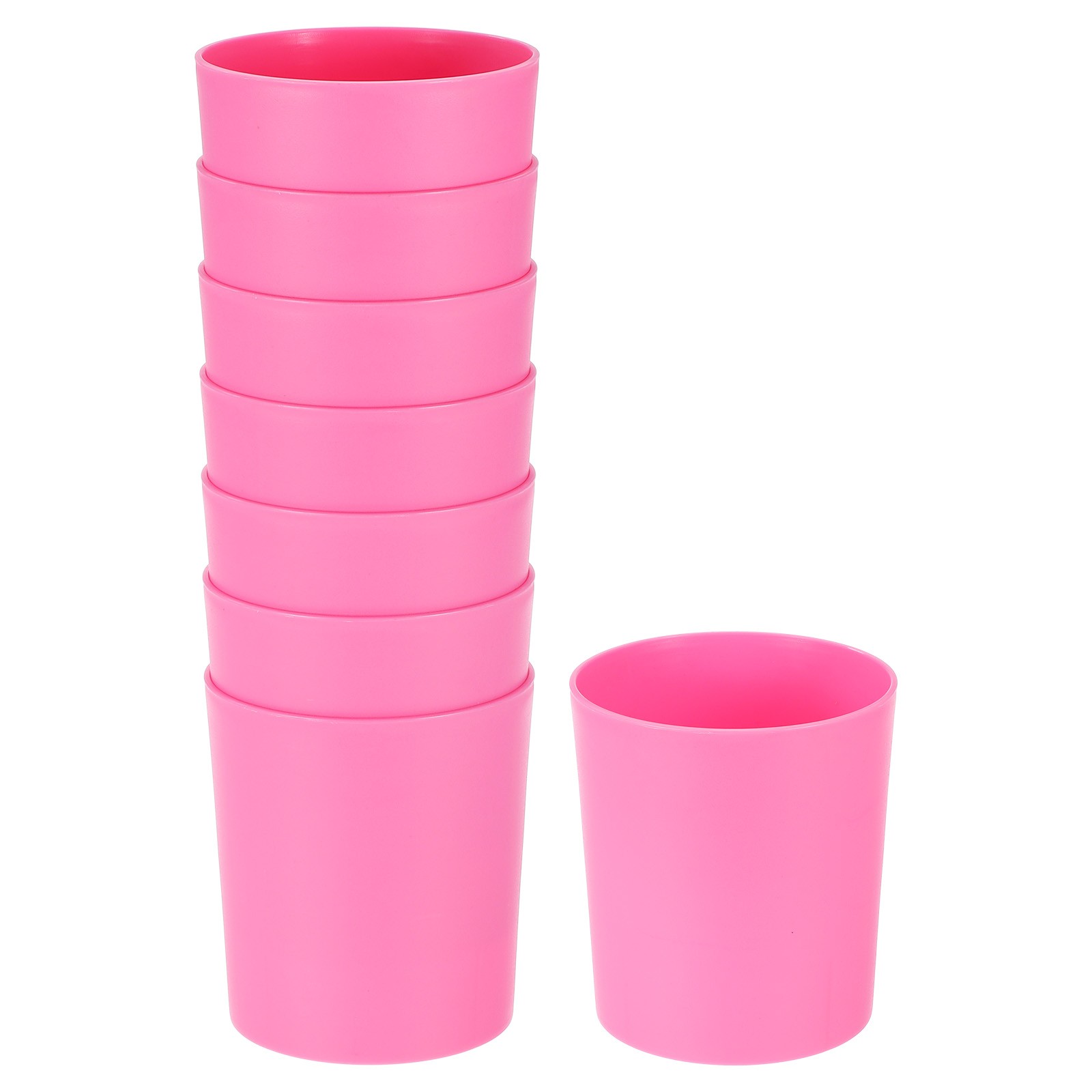 8-Pack Plastic Plant Pots, 4 Inch Plastic Round Flower Pots [Pink]