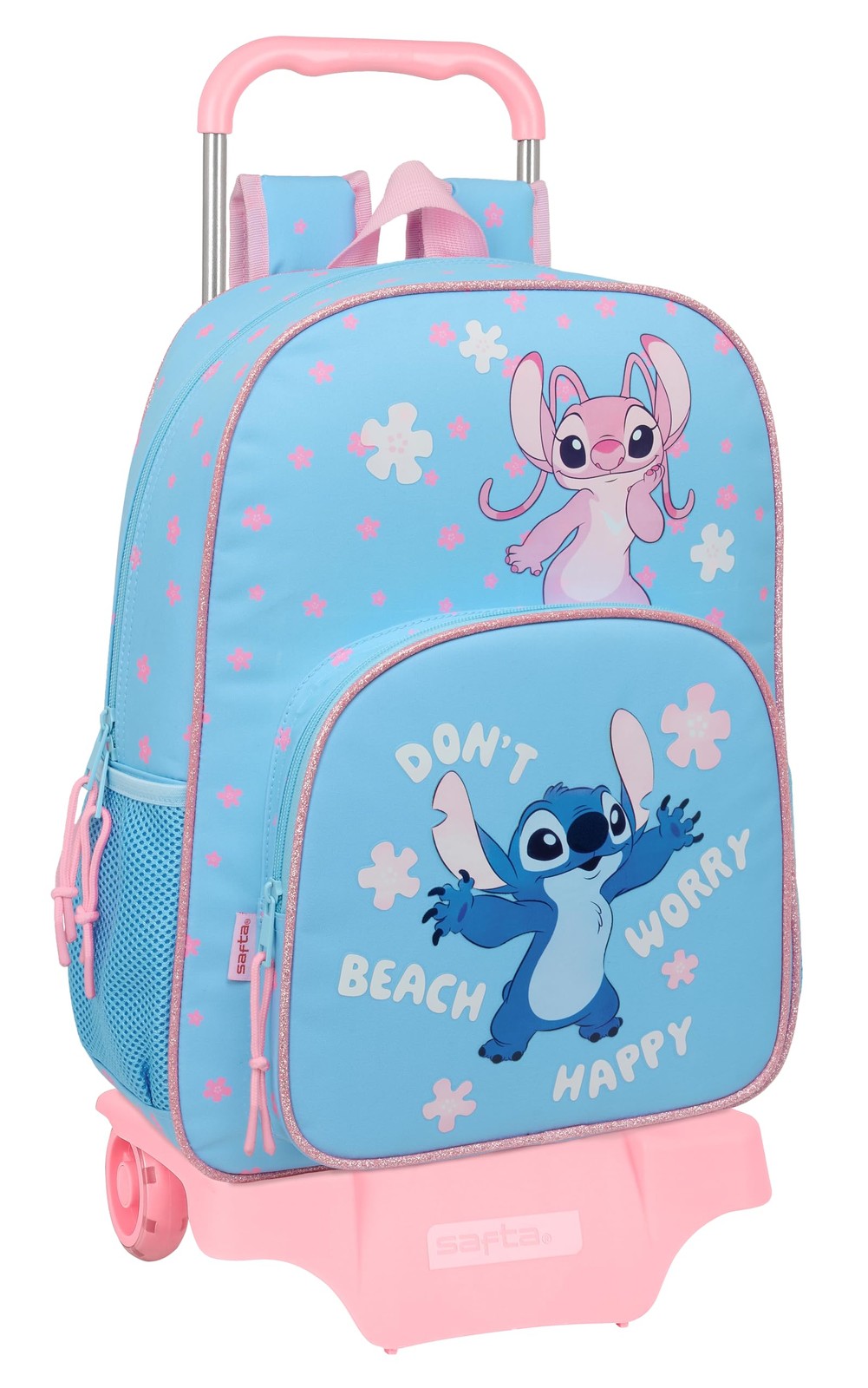 Safta STITCH HAPPY School Backpack with Trolley 905, Ideal for Children of Diffe