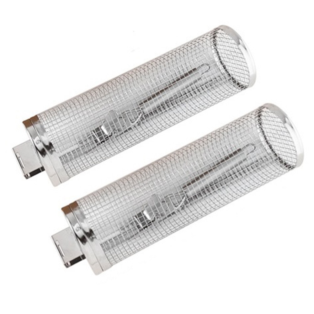 Rolling Grilling Baskets for Outdoor Barbecue Cage with Handle Grill Bbq3434