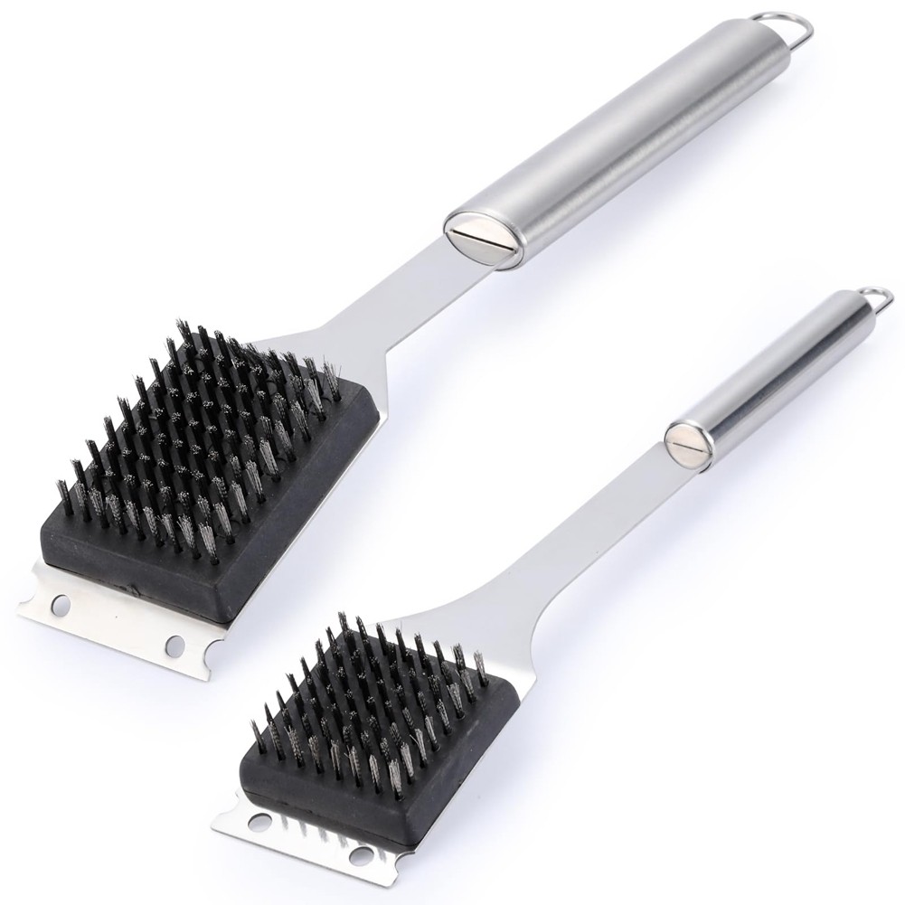 2X(2 Pack Grill Brush, 16.5Inch & 14Inch Wire BBQ Grill Brush for Outdoor5054