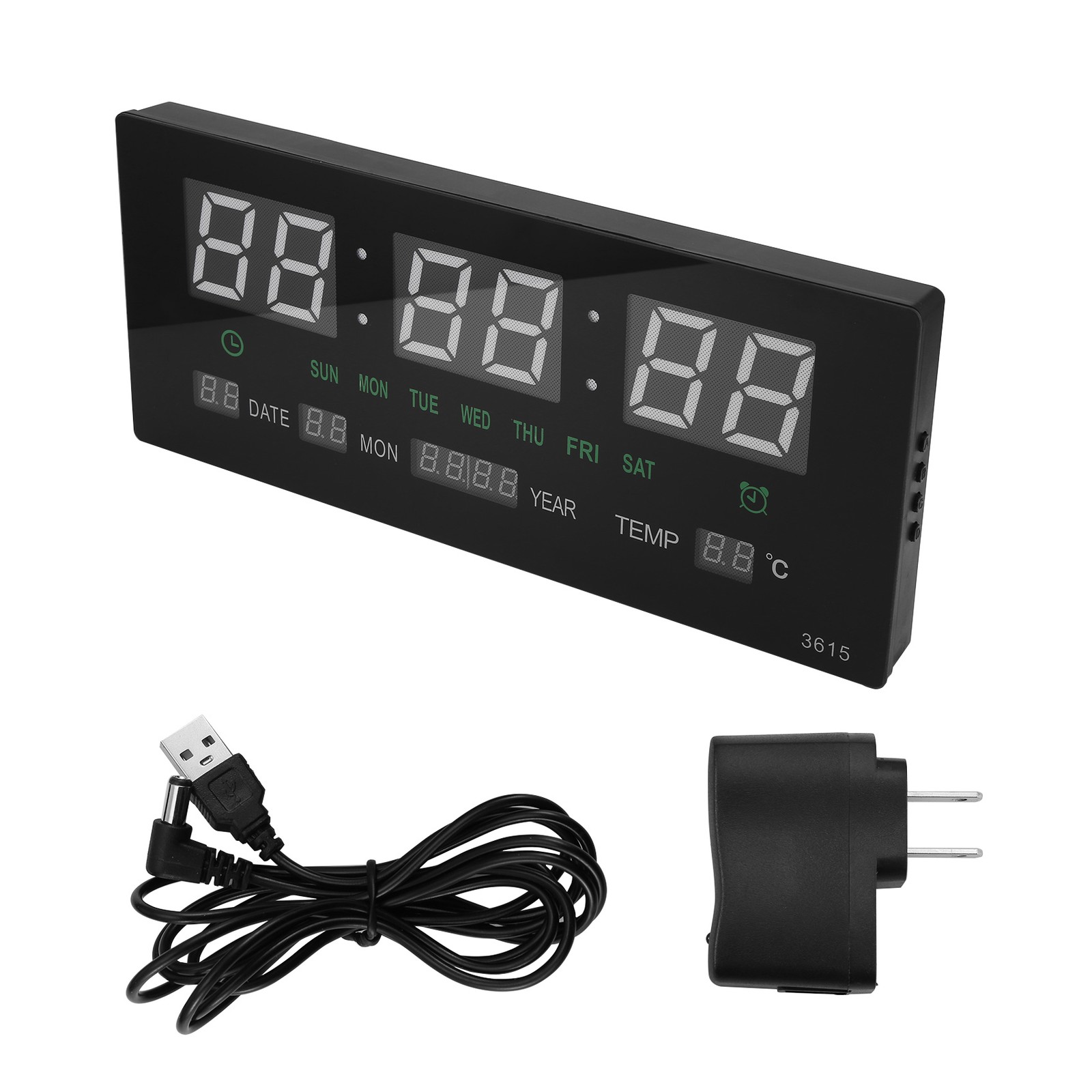 LED Calendar Electronic Clock Digital Wall Clock Alarm Hourly2994