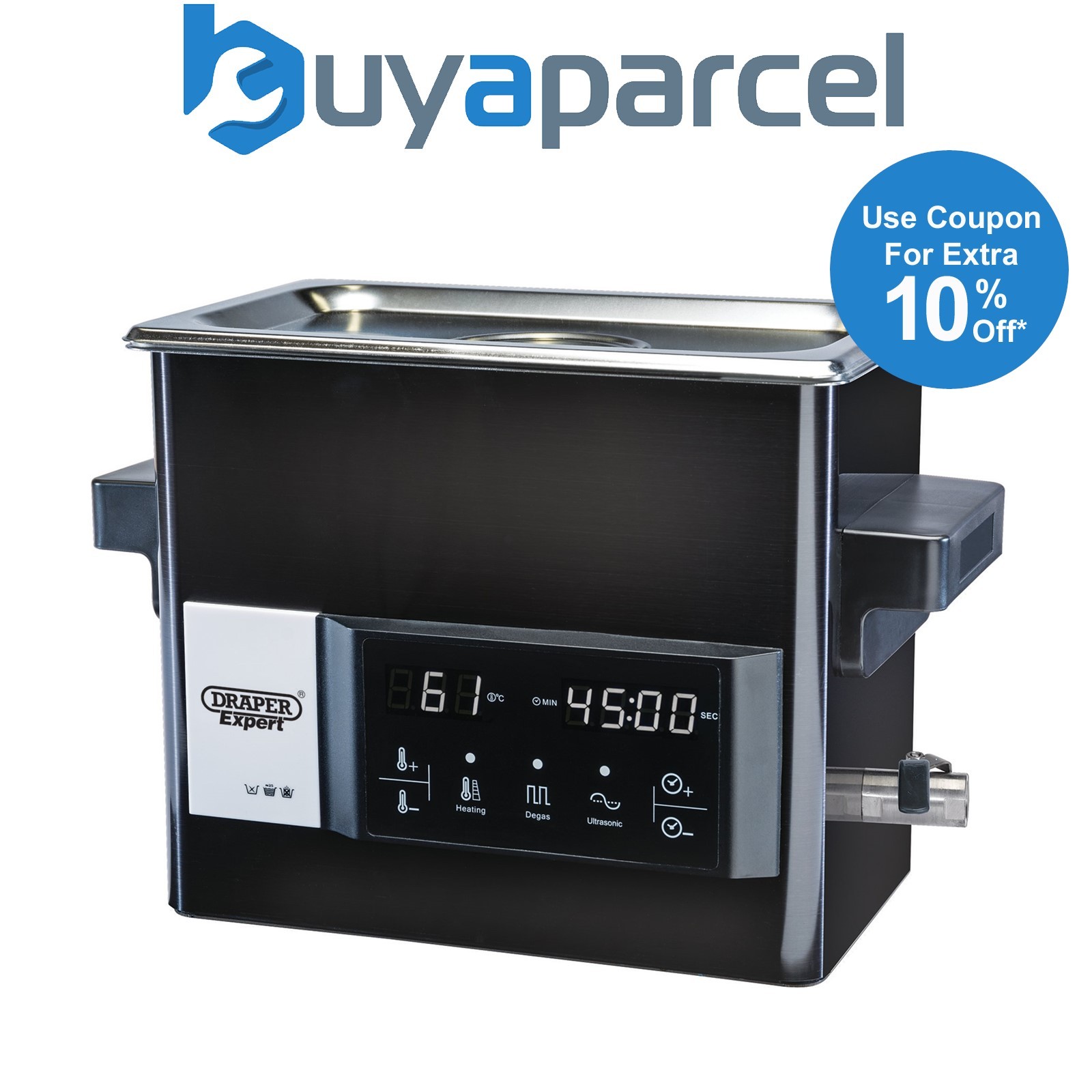 Draper 92635 Draper Expert Ultrasonic Cleaning Tank, 9L