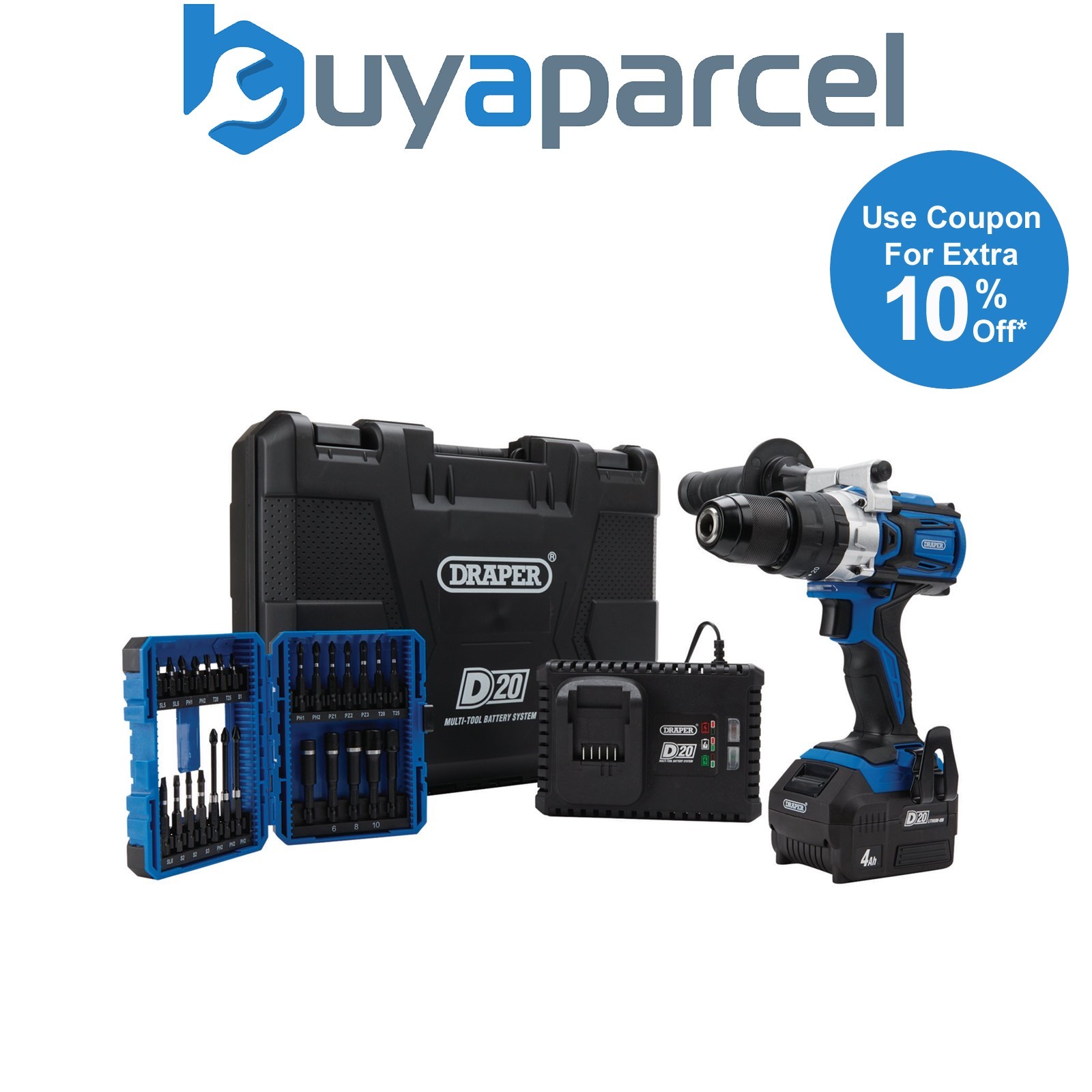 Draper 04790 D20 20V Brushless Combi Drill Kit & Draper Expert Impact Screwdrive