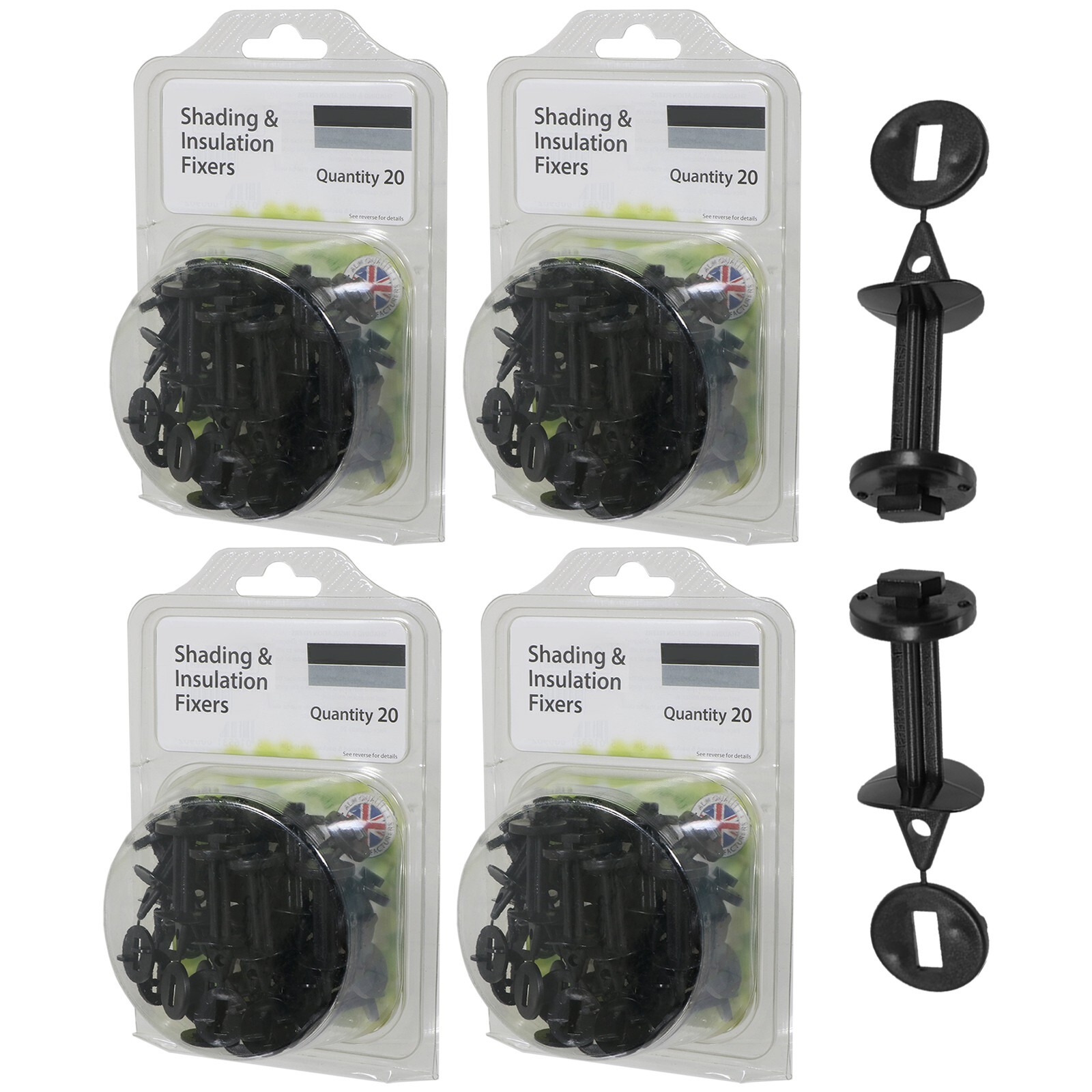 Greenhouse Insulation Shading Fixers Bubble Wrap PVC Plastic Frame Clips x 80