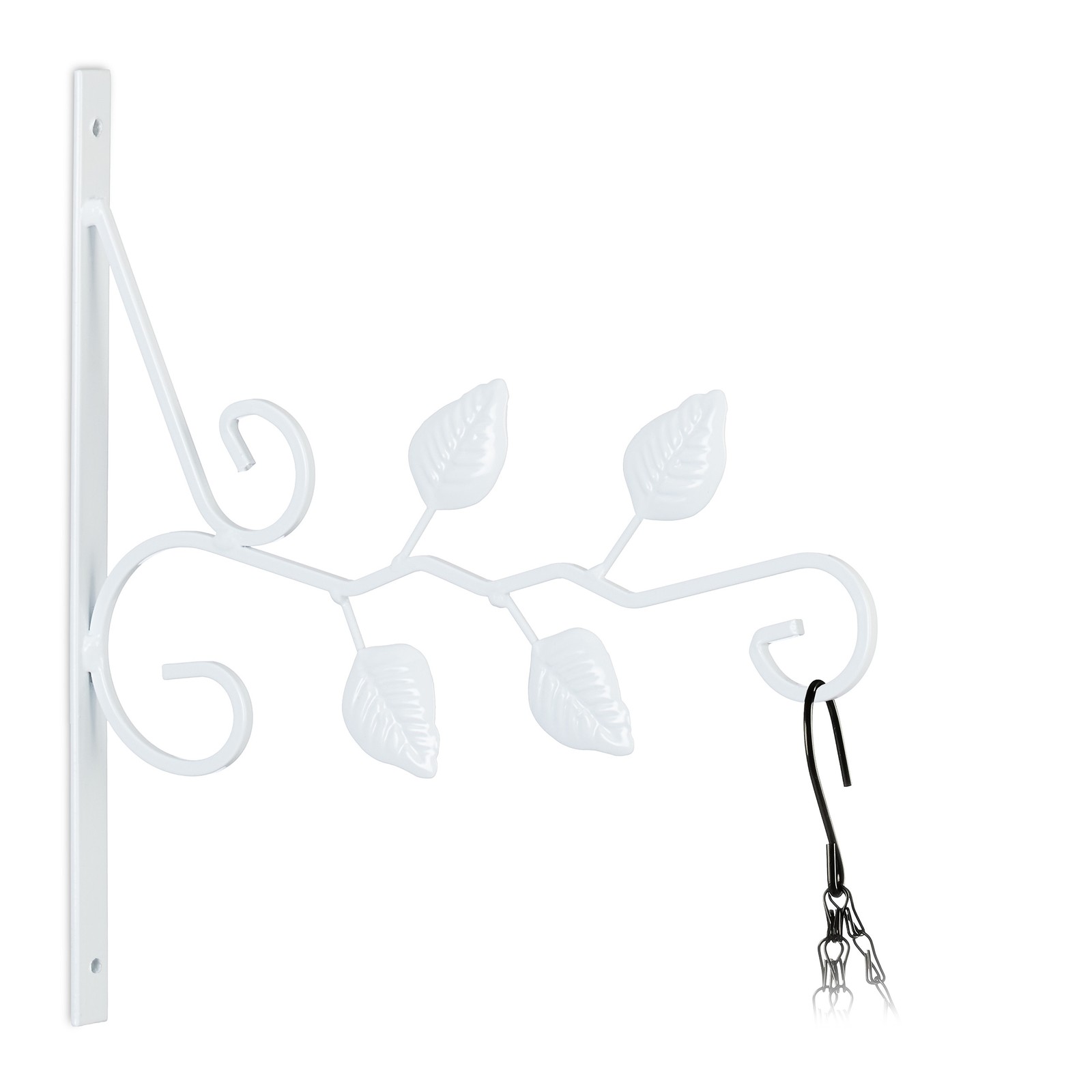 Hanging Basket Bracket Leaves Wall Mounted Plant Hanger Hook Flower Pot Mount