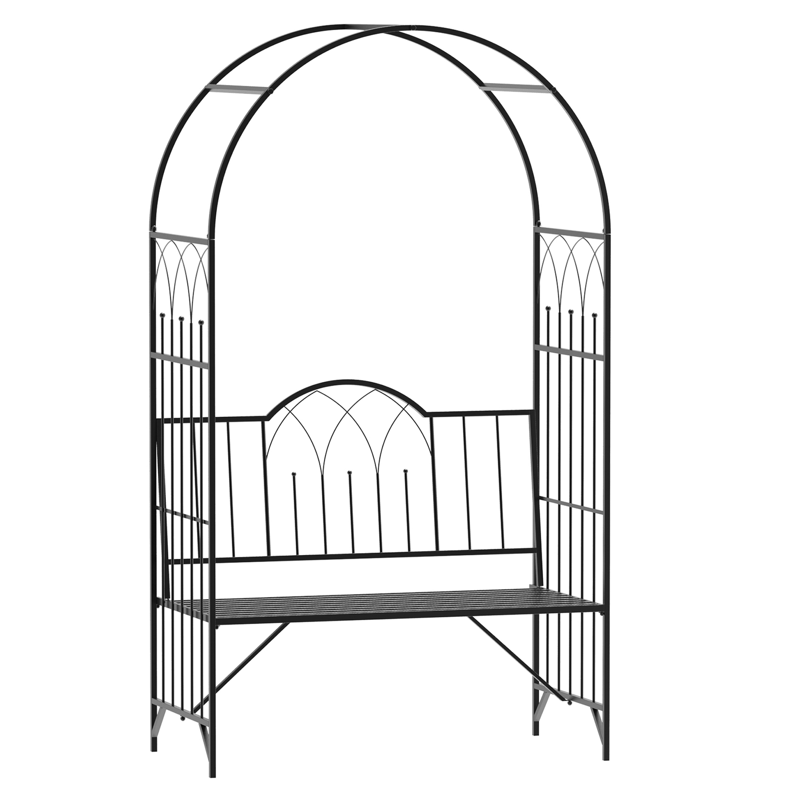 Outsunny Garden Arch Bench Outdoor Patio Trellis Arbor for Climbing Plant