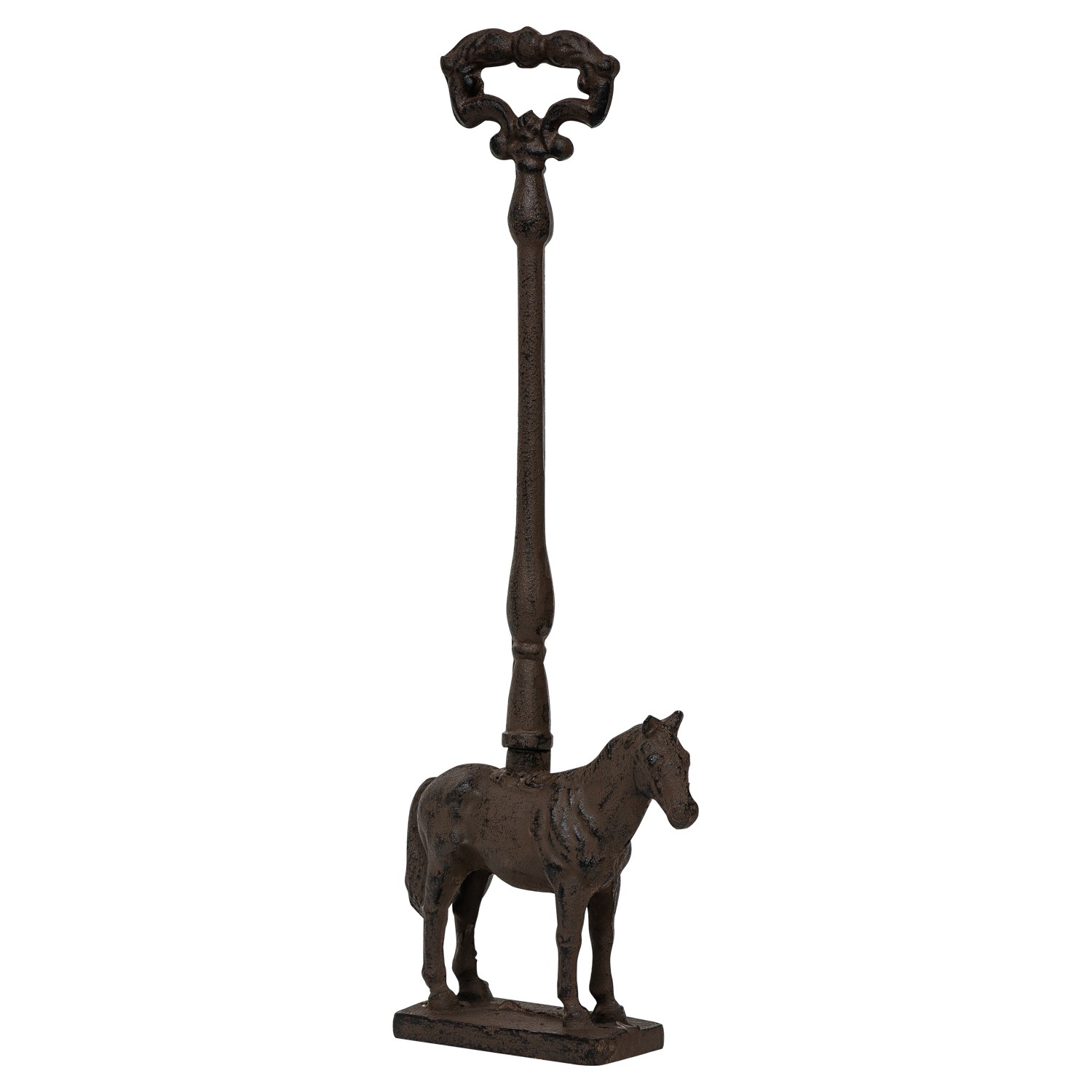 Woodside Heavy Duty Cast Iron Decorative Horse Shaped Door Stop Jammer + Handle