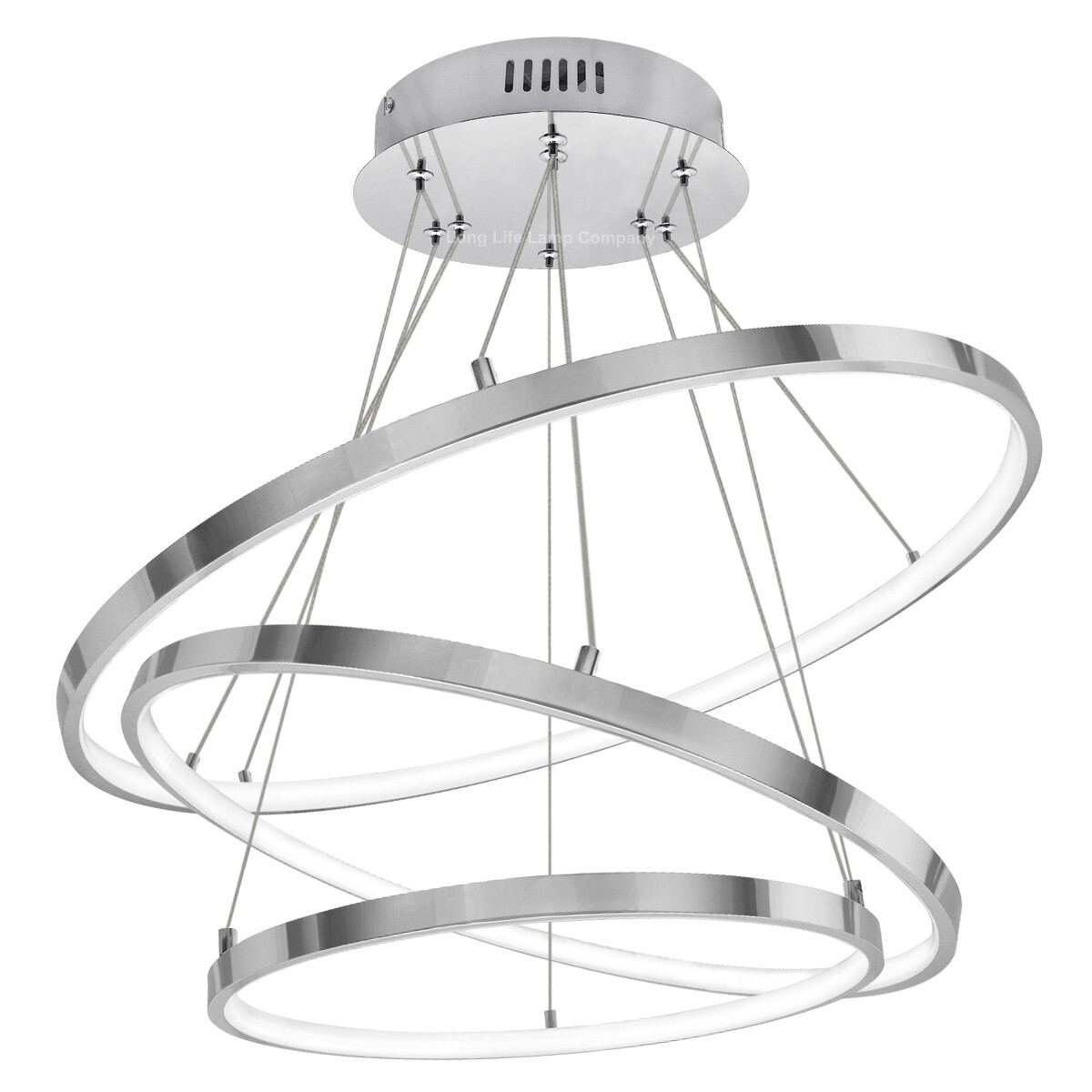 Modern Round LED 3 Ring Pendant Ceiling Light Cool White 6000K Chandelier H3074