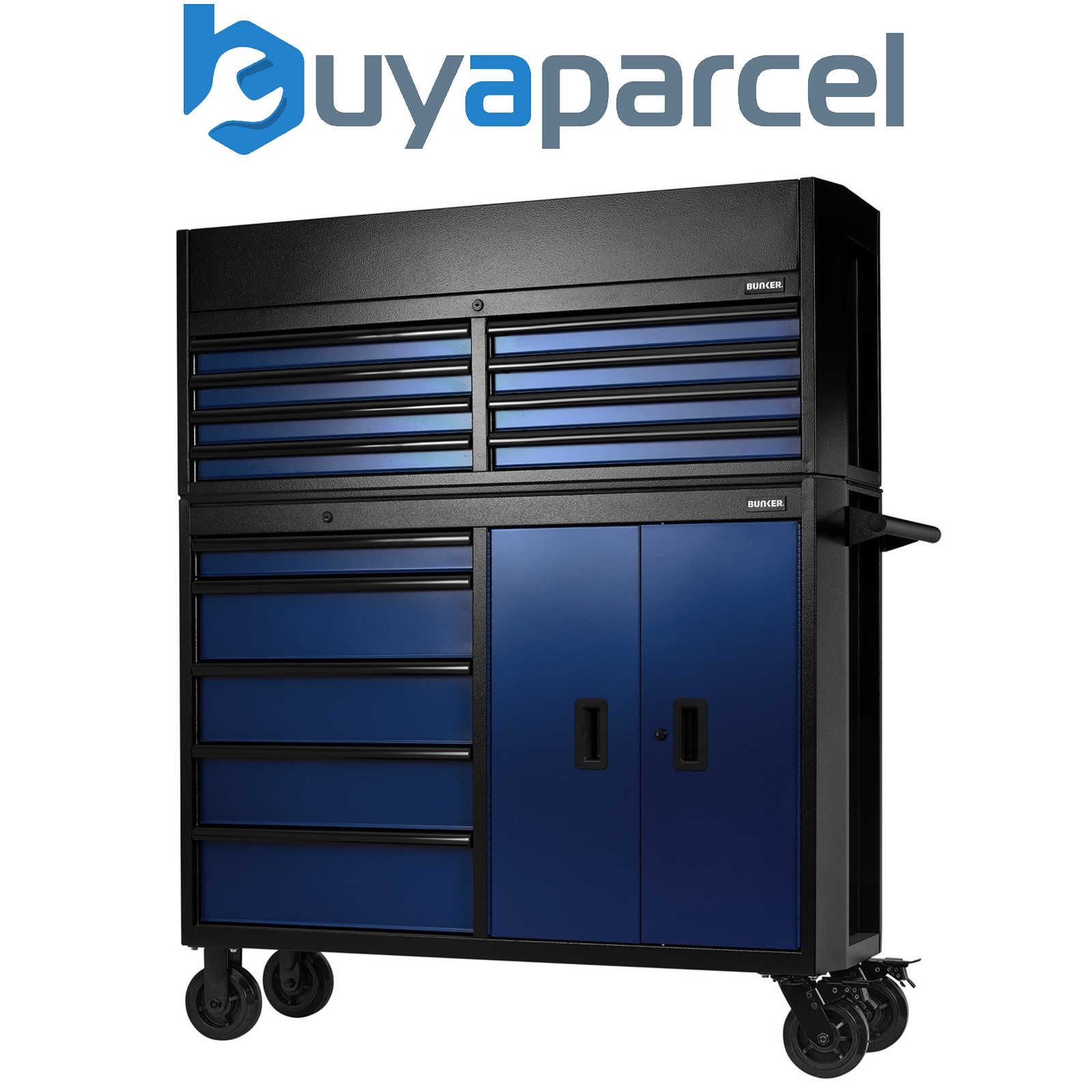 Draper 24254 BUNKER 13 Drawer Combined Roller Cabinet and Tool Chest, 52", Blue