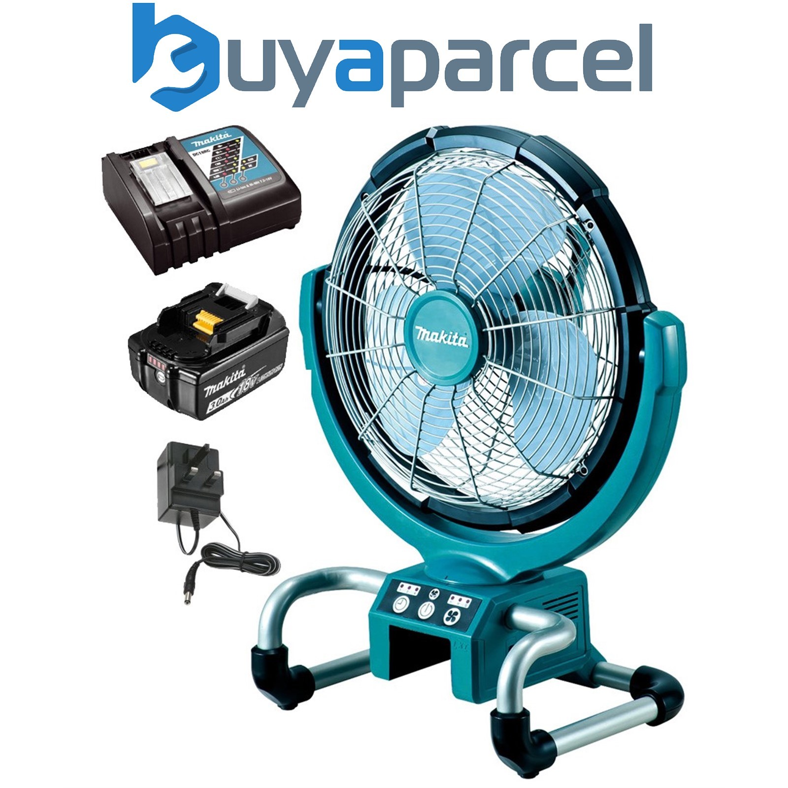 Makita DCF300Z 18v 240v LXT Cordless Portable 13" 3 Speed Job Site Fan + Battery