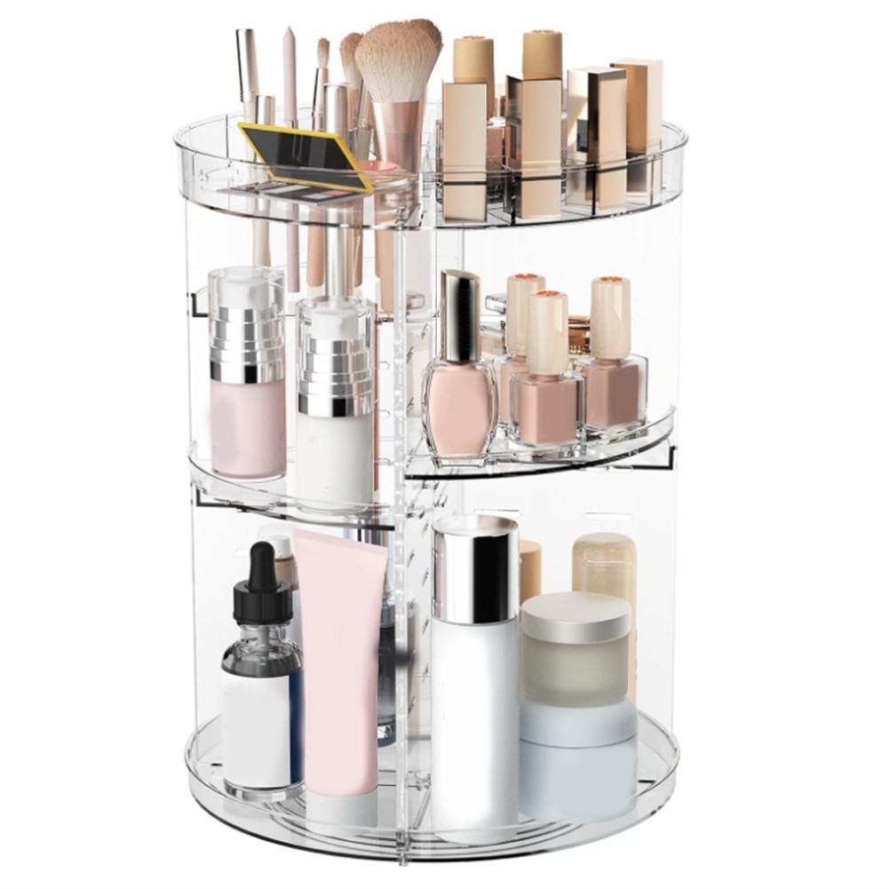 360 Rotating Makeup Organizer, Skincare Organizers with Slot Top, Storage3290