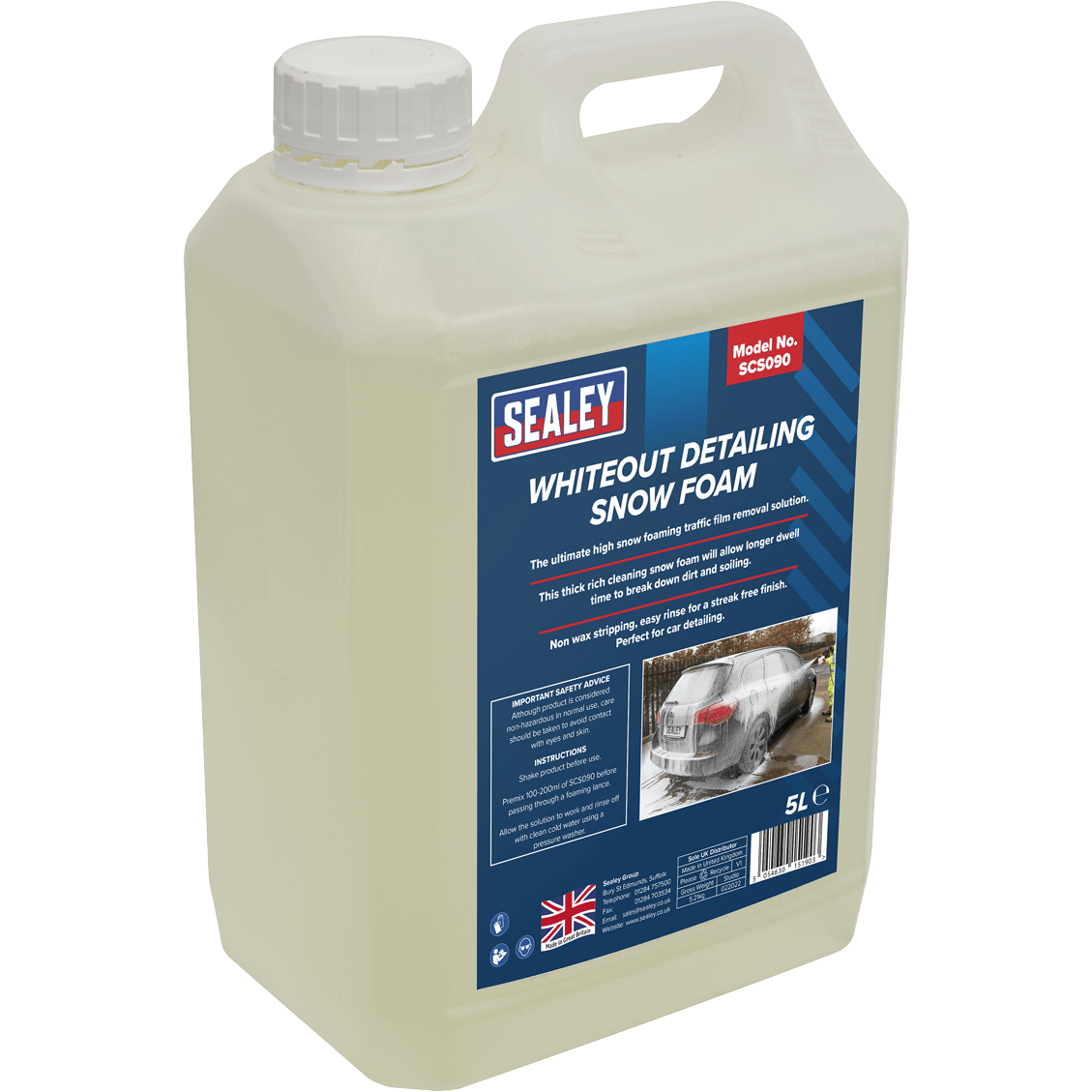 Sealey Whiteout Detailing Snow Foam Car Shampoo 5l Pack of 1