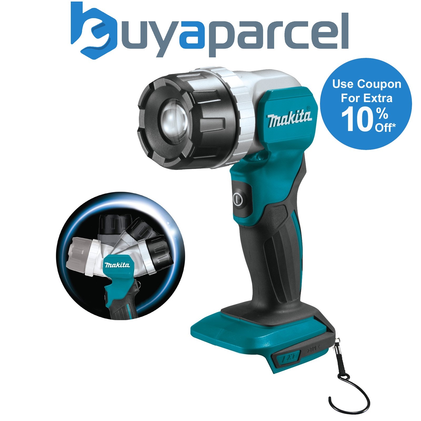 Makita DML808 18V / 14.4V LXT Torch Adjustable Beam LED Light Pivot 200 Lumens