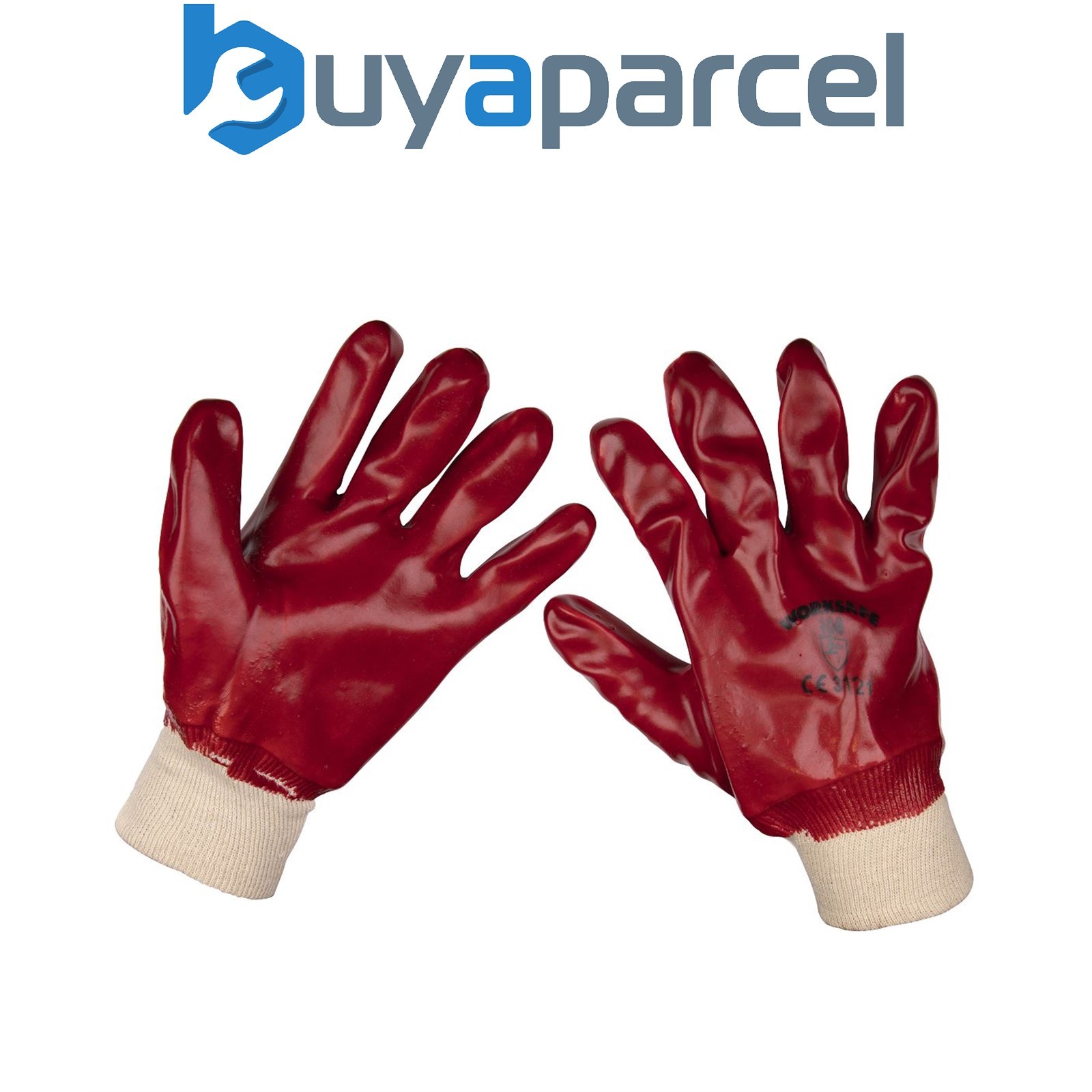 Sealey 9106L/12 Worksafe&reg; PVC Knit Wrist Gloves, Large - Pack of 12 Pairs