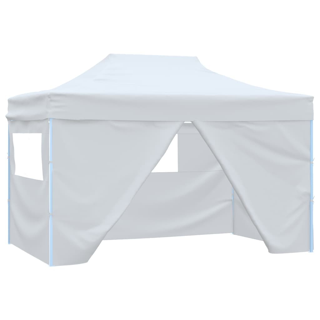 Foldable Party Tent with 4 Sidewalls 3x4.5m White Gazebo Canopy Marquee vidaXL