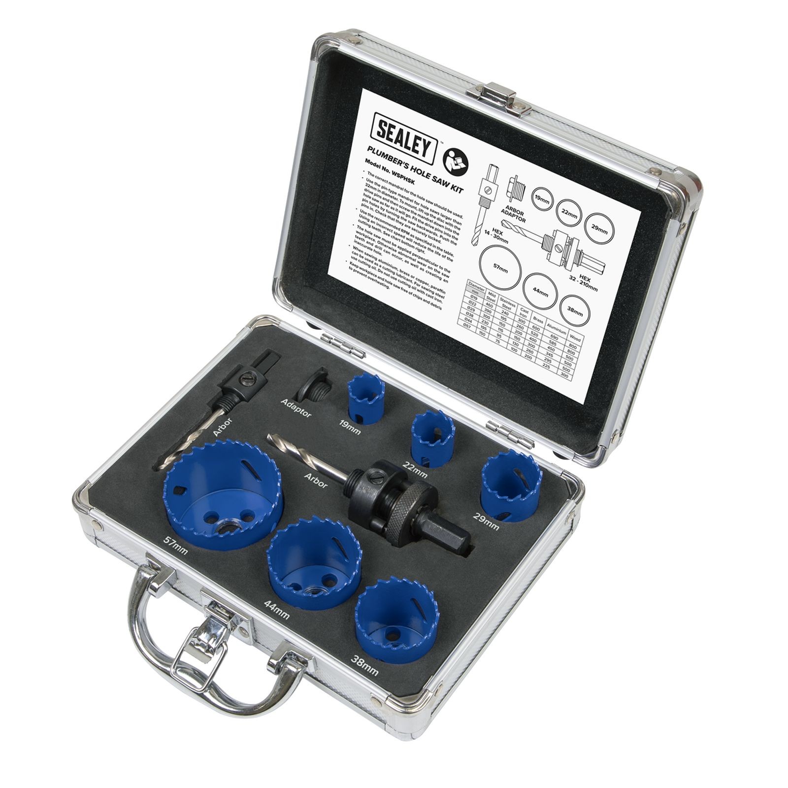 Sealey Plumbers Hole Saw Kit Comes With Sturdy Storage Case - WSPHSK