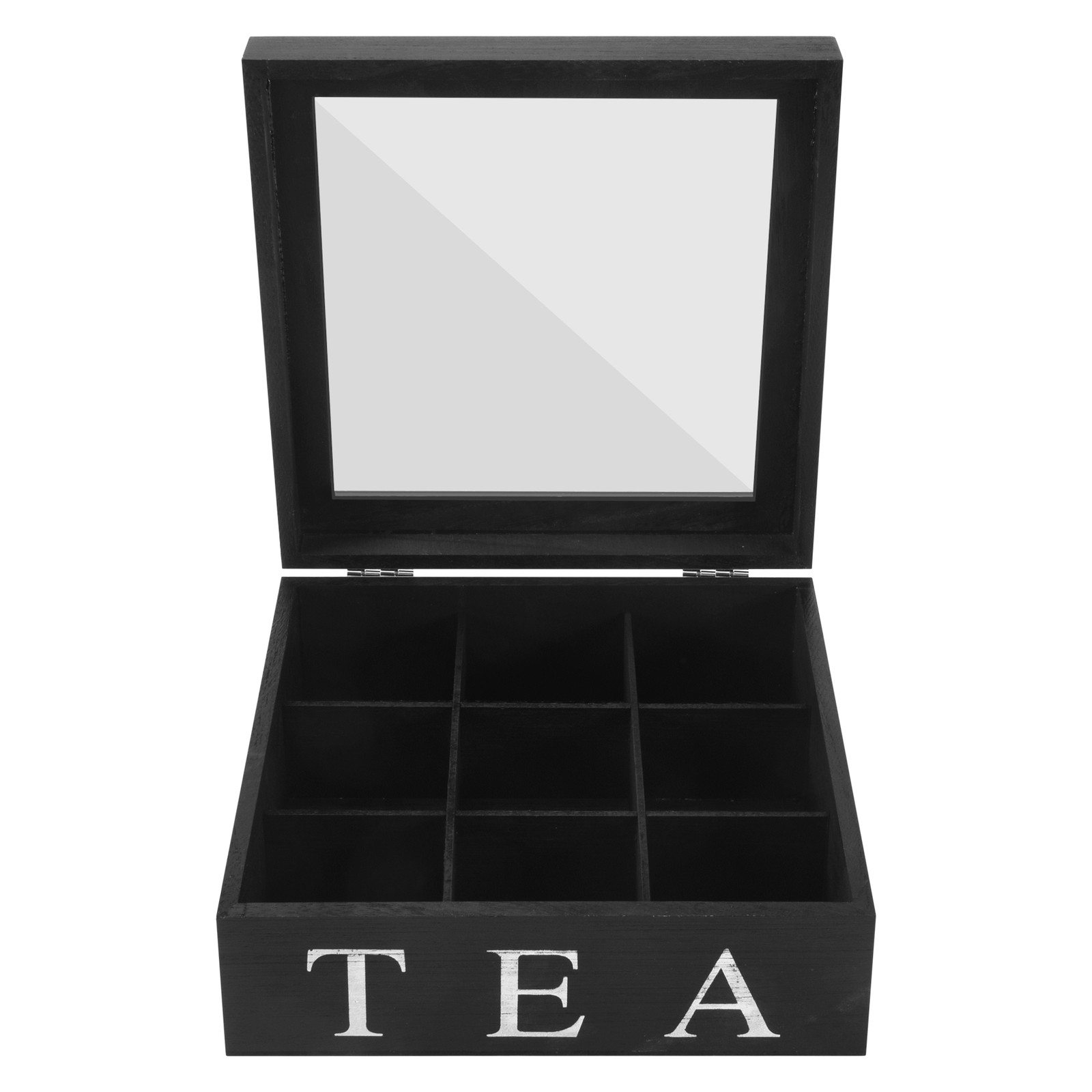 Wooden 9 Grids Tea Box Tea Bags Container Storage Box Square Gift Box Case1679