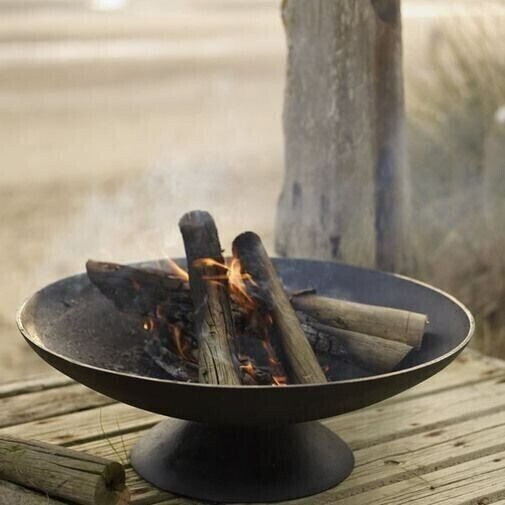 Garden Fire Pit Bowl Cast Iron Garden Patio Heater Portable 59cm Outdoor Black