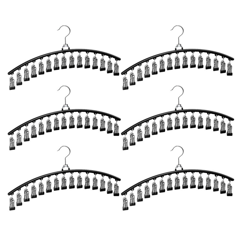 6Pack Legging Organizer for Closet Hanging,Pants Hangers with 15 Clips2166