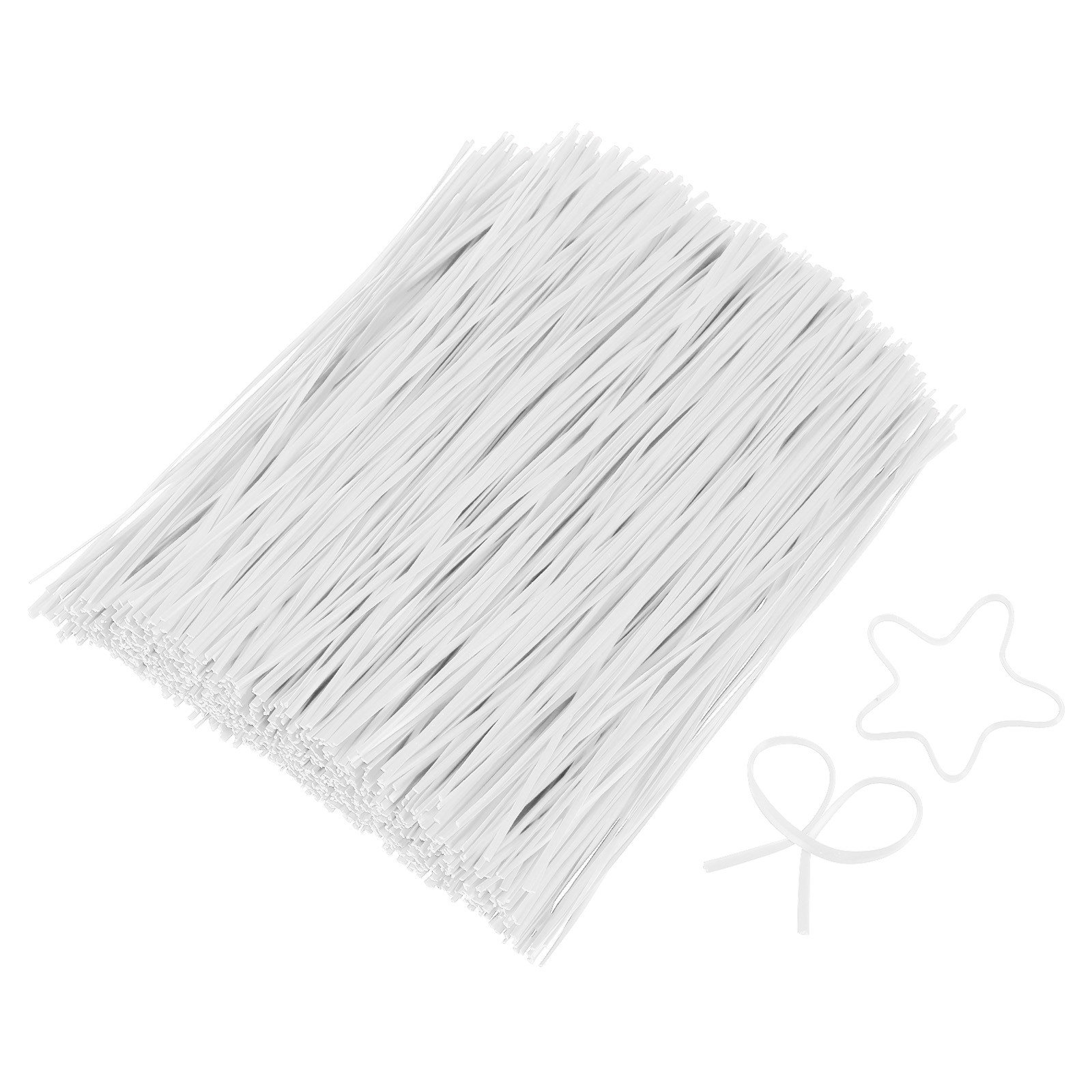 8 Inch Twist Ties, Metallic Twist Tie, 1200 Pack, White