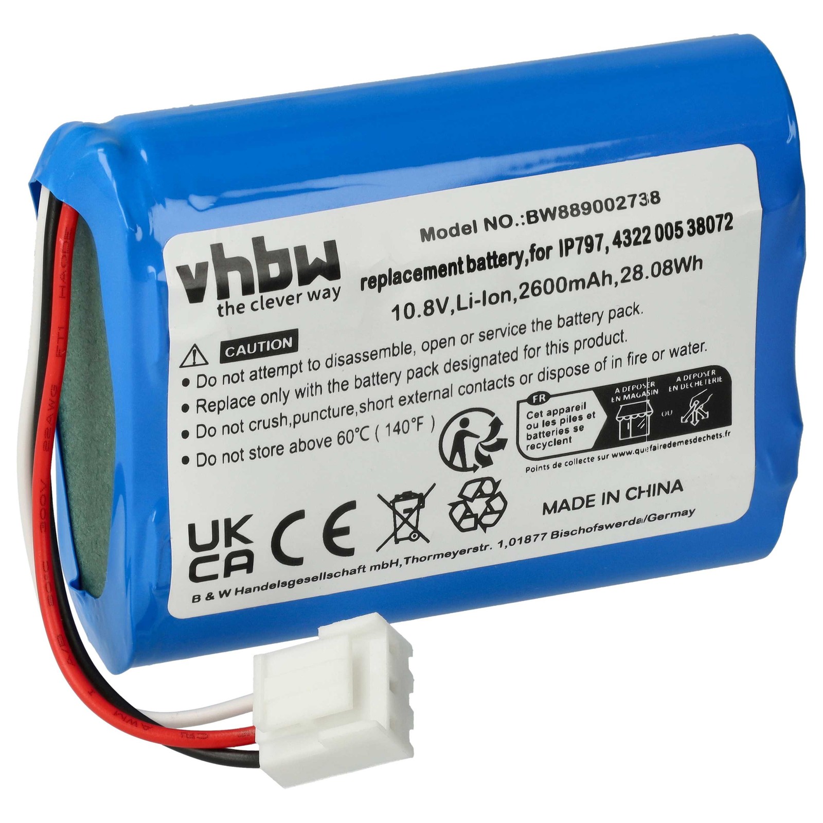 Battery for Philips FC8795 FC8796 2600mAh 10.8V